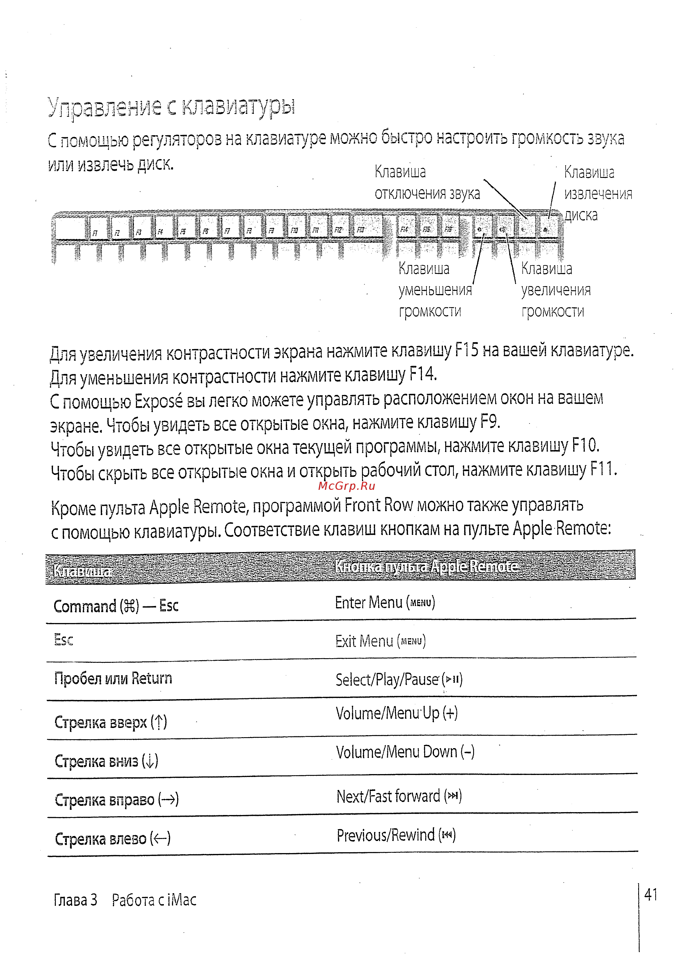 Apple 17\'\' MA590RS [39/114] Управление с клавиатуры