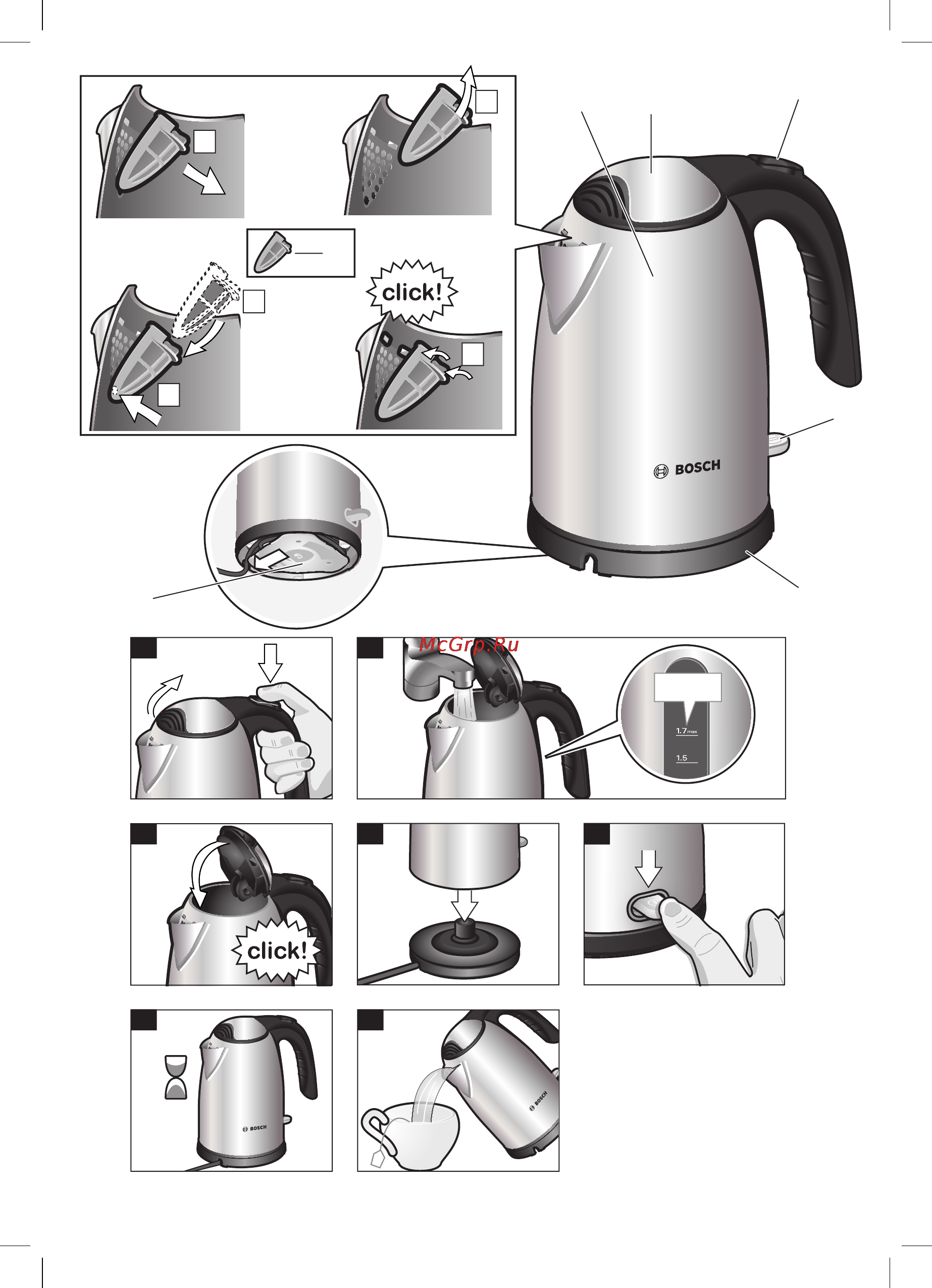 Bosch TWK7808 Инструкция по эксплуатации онлайн [3/64] 125587