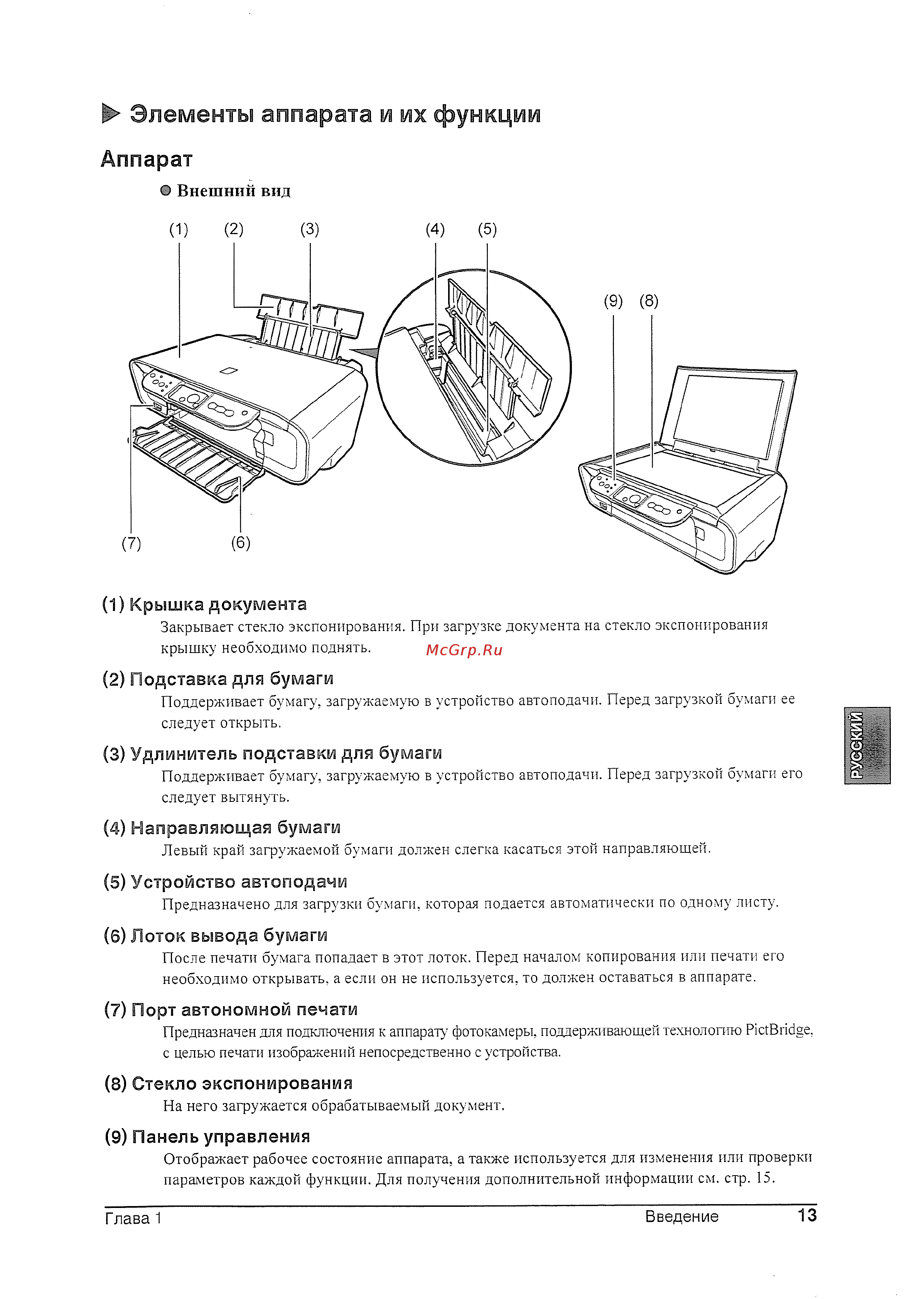 Canon Pixma MP 160 [14/26] 9 панель управления
