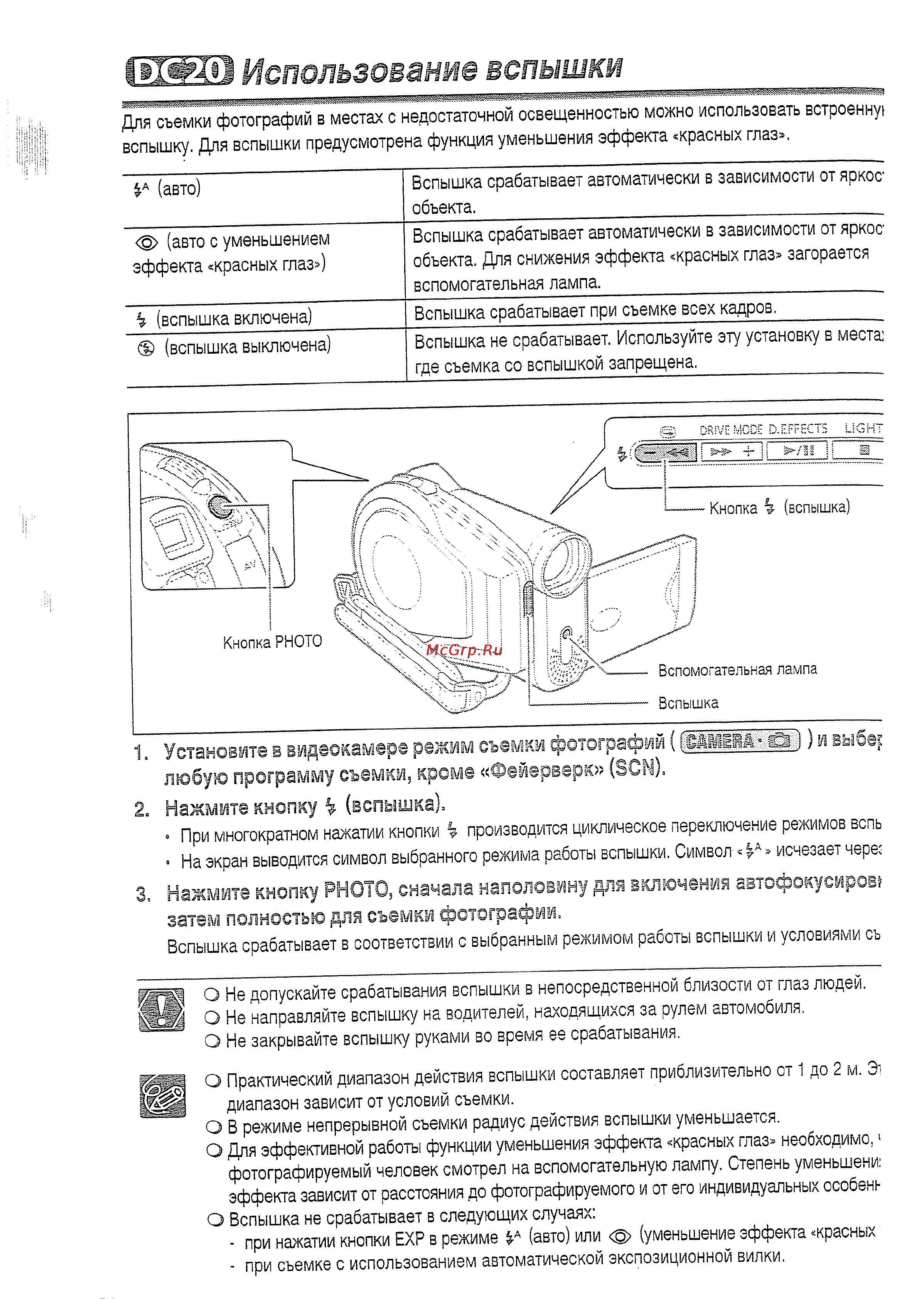 Canon DVD DC20 KIT [54/144] Использование вспышки