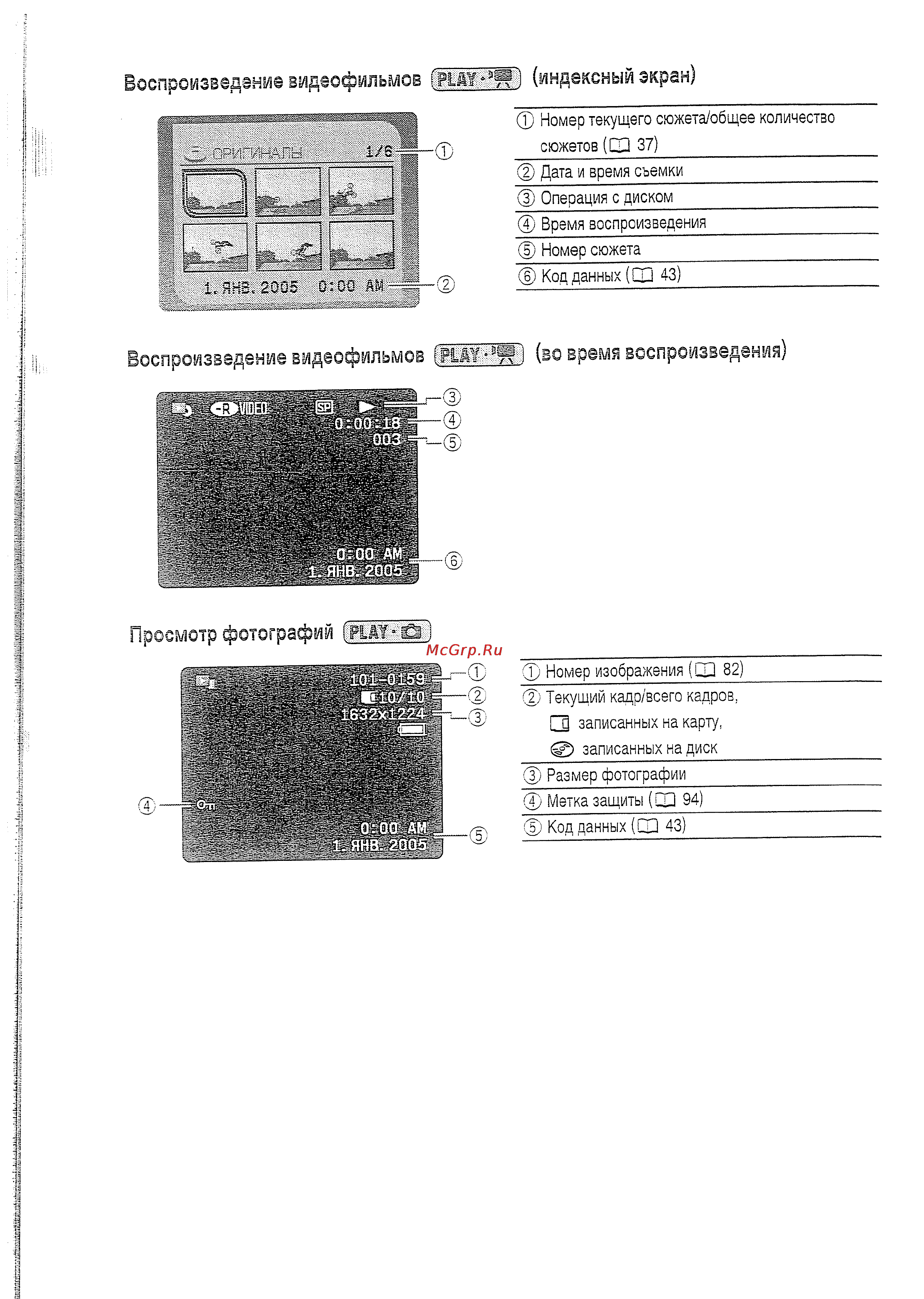 Canon DVD DC10 KIT [18/144] Воспроизведение видеофильмов йжияз о время воспроизведения