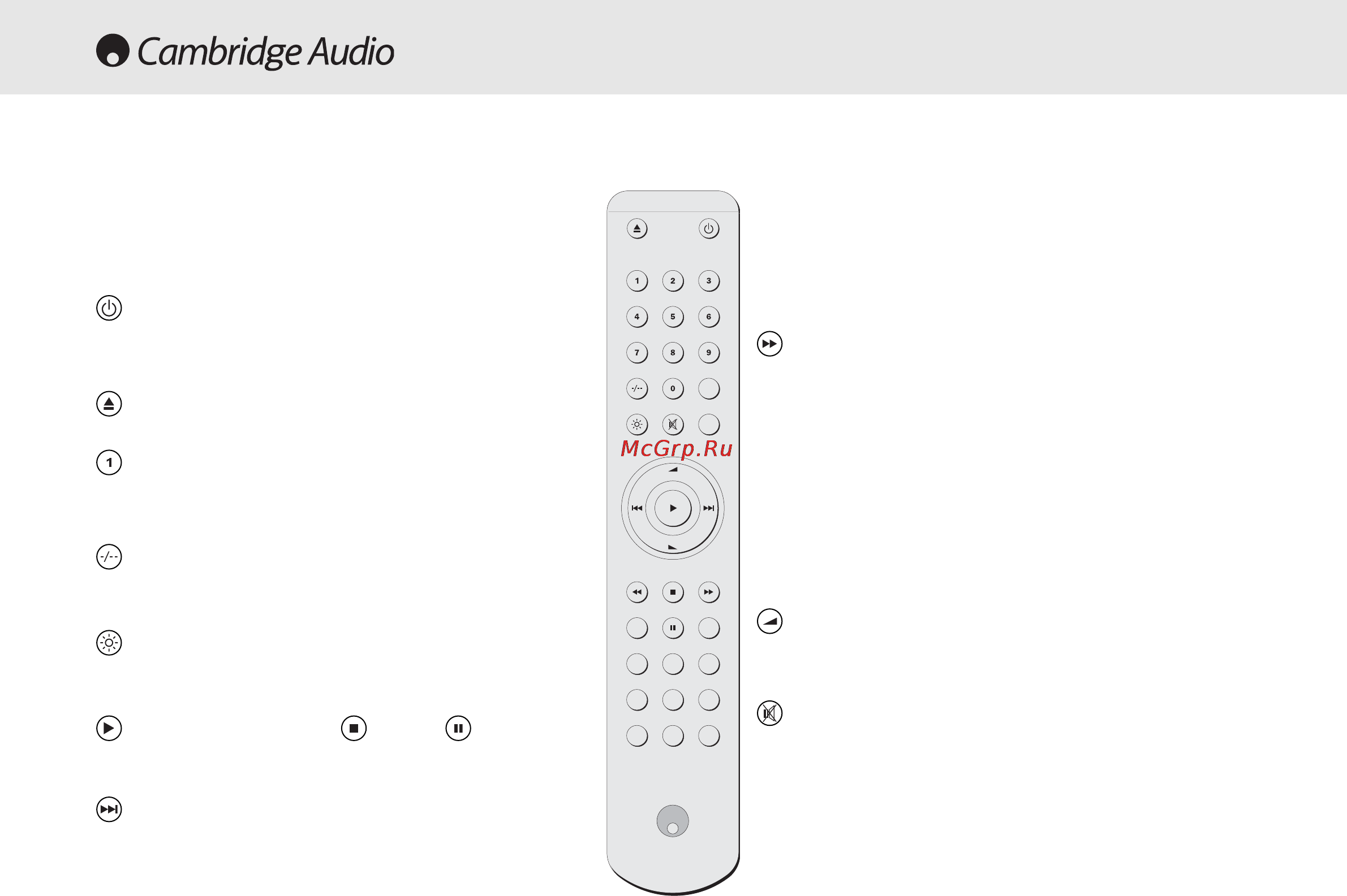 Cambridge Audio 540C V2.0 S [8/16] Пульт дистанционного управления