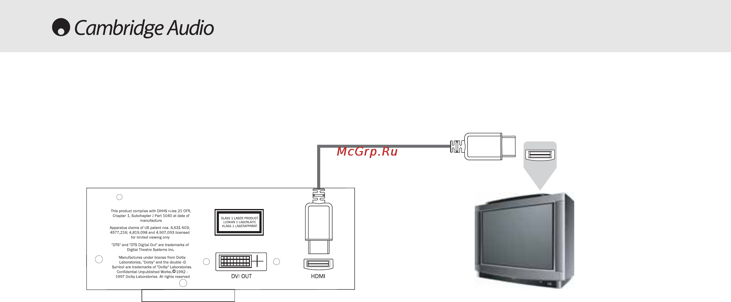 Cambridge Audio DVD89 S [10/30] Для выбора выходного режима hdmi