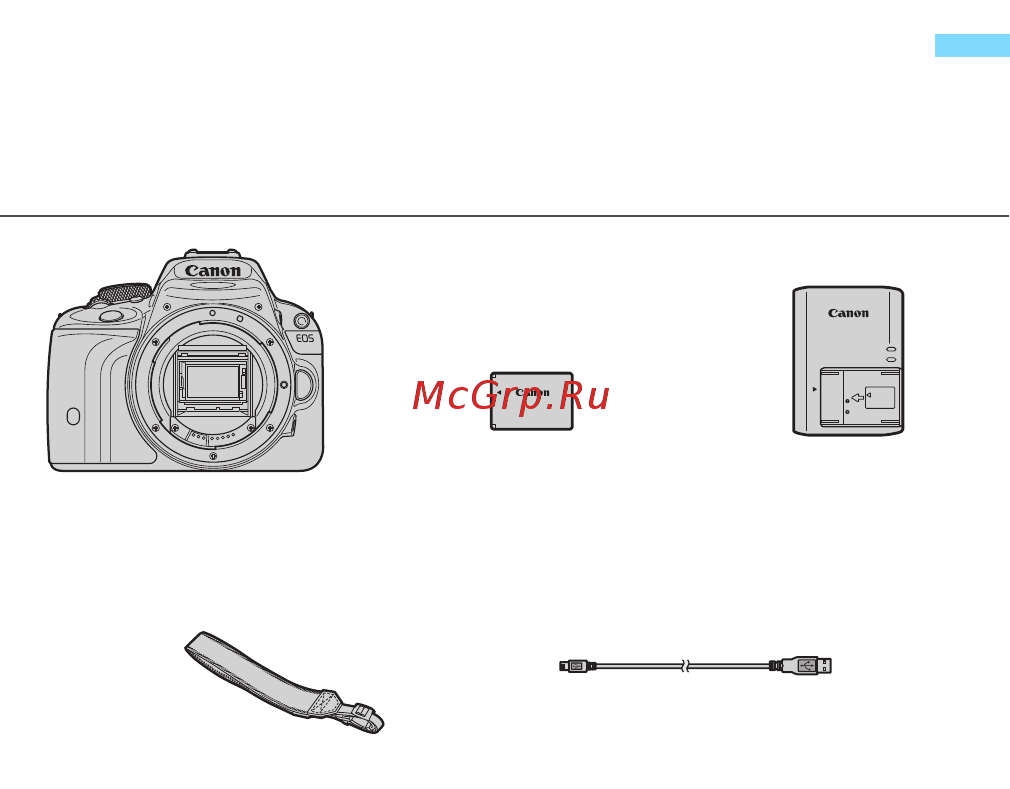 Canon EOS 100D EF-S 18-55 IS STM+сумка White [4/388] Контрольный список комплекта поставки