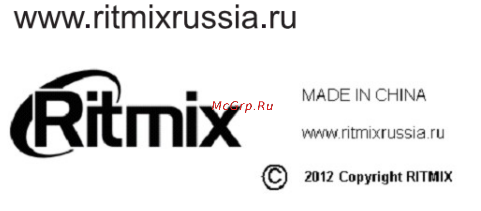 Ritmix RRC-1808 Инструкция по эксплуатации онлайн [7/7] 101173