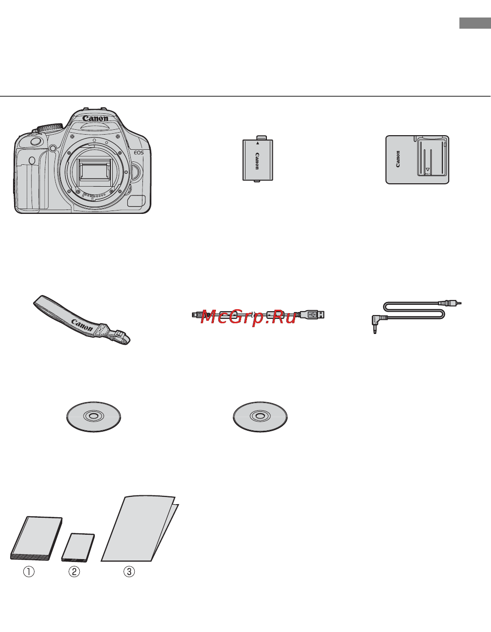 Canon EOS 450D EFS18-200 IS [3/196] Контрольный список комплекта поставки
