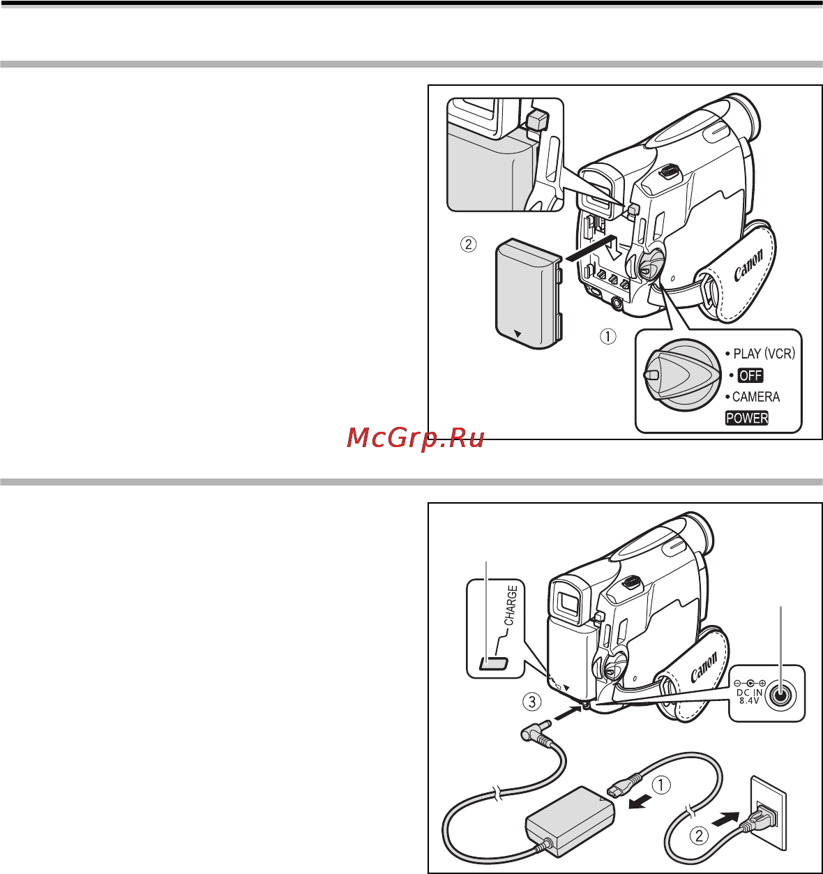 Canon MV-800i [10/99] Зарядка аккумулятора