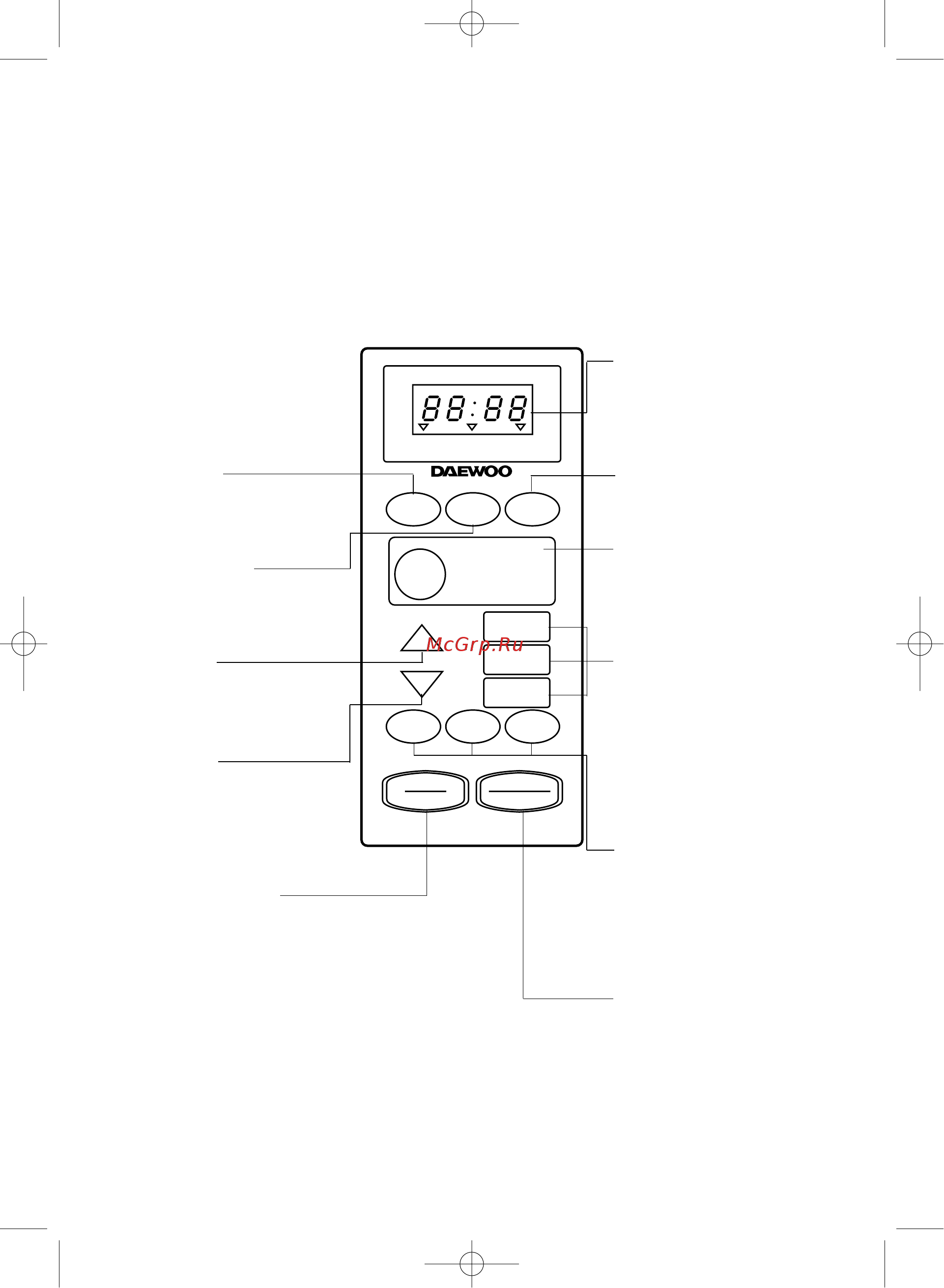 Daewoo Electronics KOR-63DB [5/17] Кнопки установки