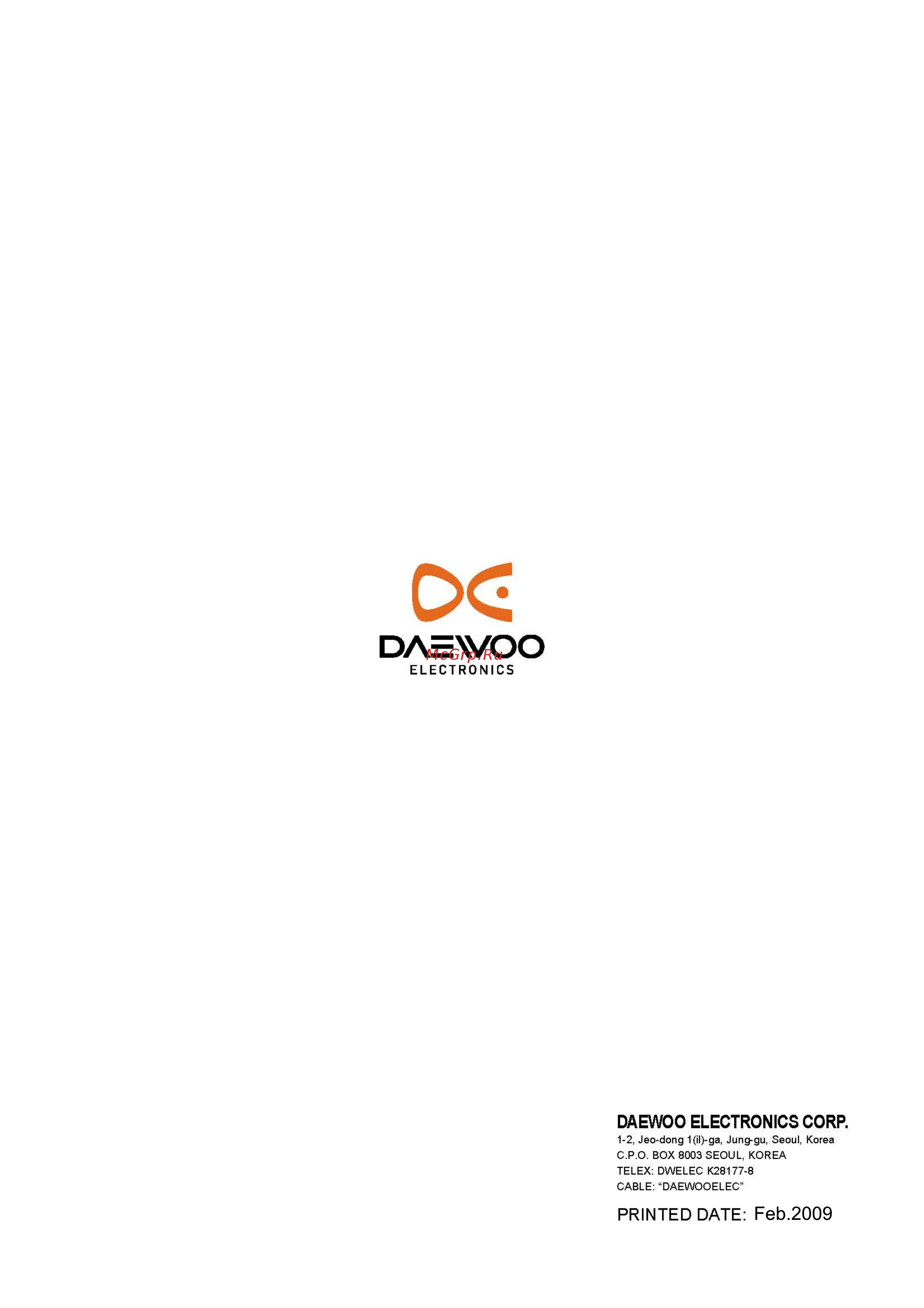 Daewoo Electronics DSB-0719LH Инструкция по эксплуатации онлайн [11/11] 126133