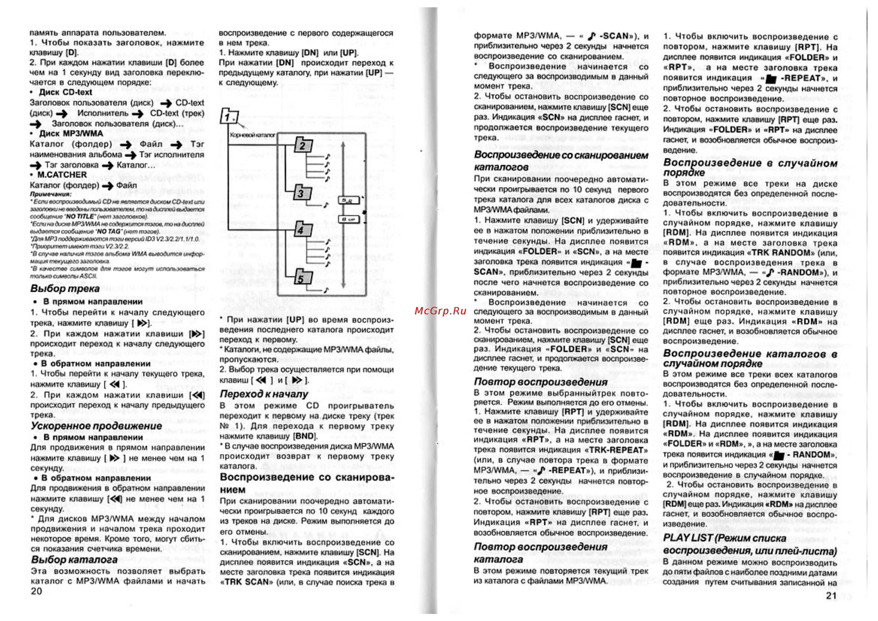 Clarion DXZ 848 RMC [11/22] Воспроизведение со сканирова нием