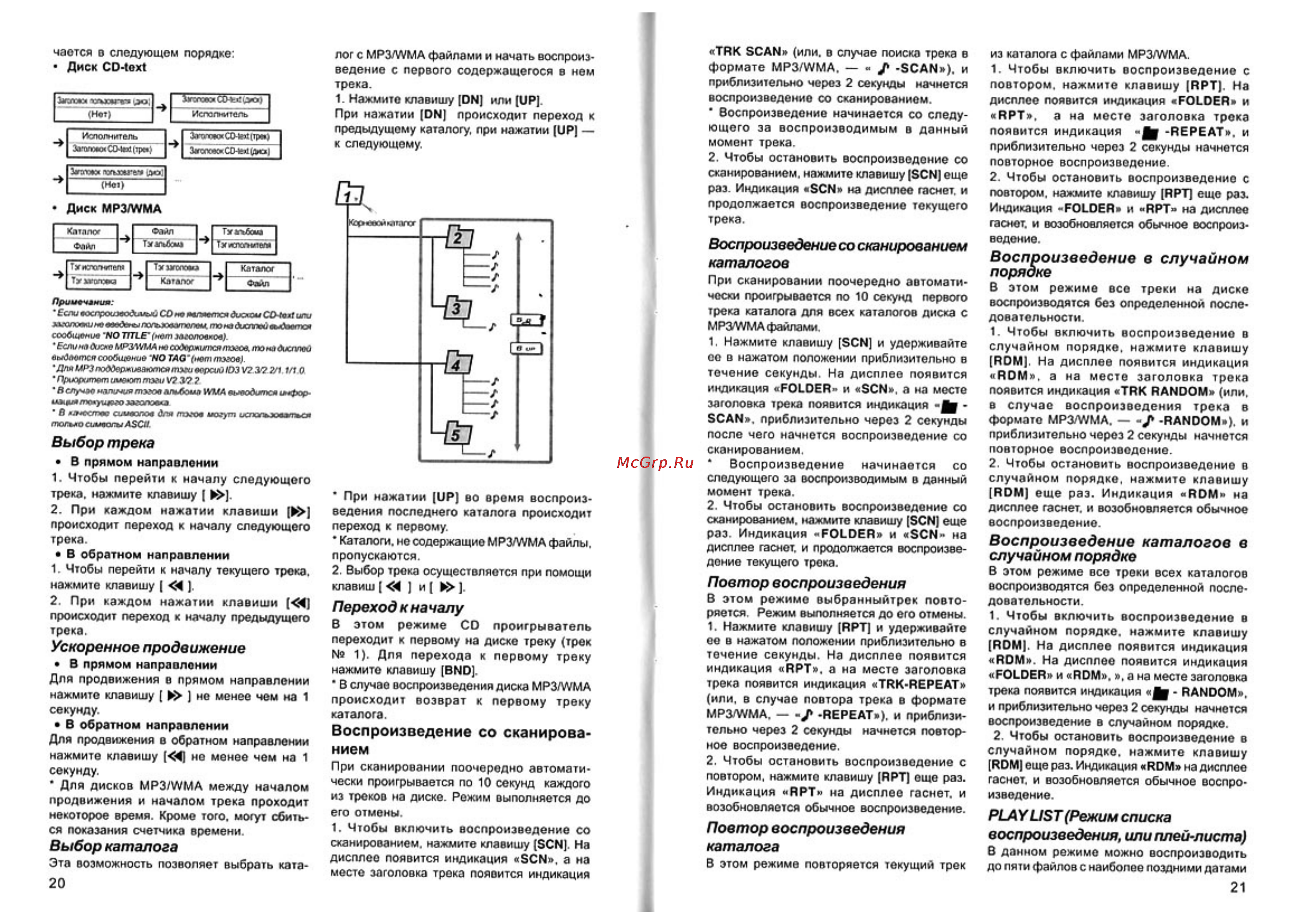 Clarion DXZ 748 RMP [11/24] Воспроизведение со сканирова нием