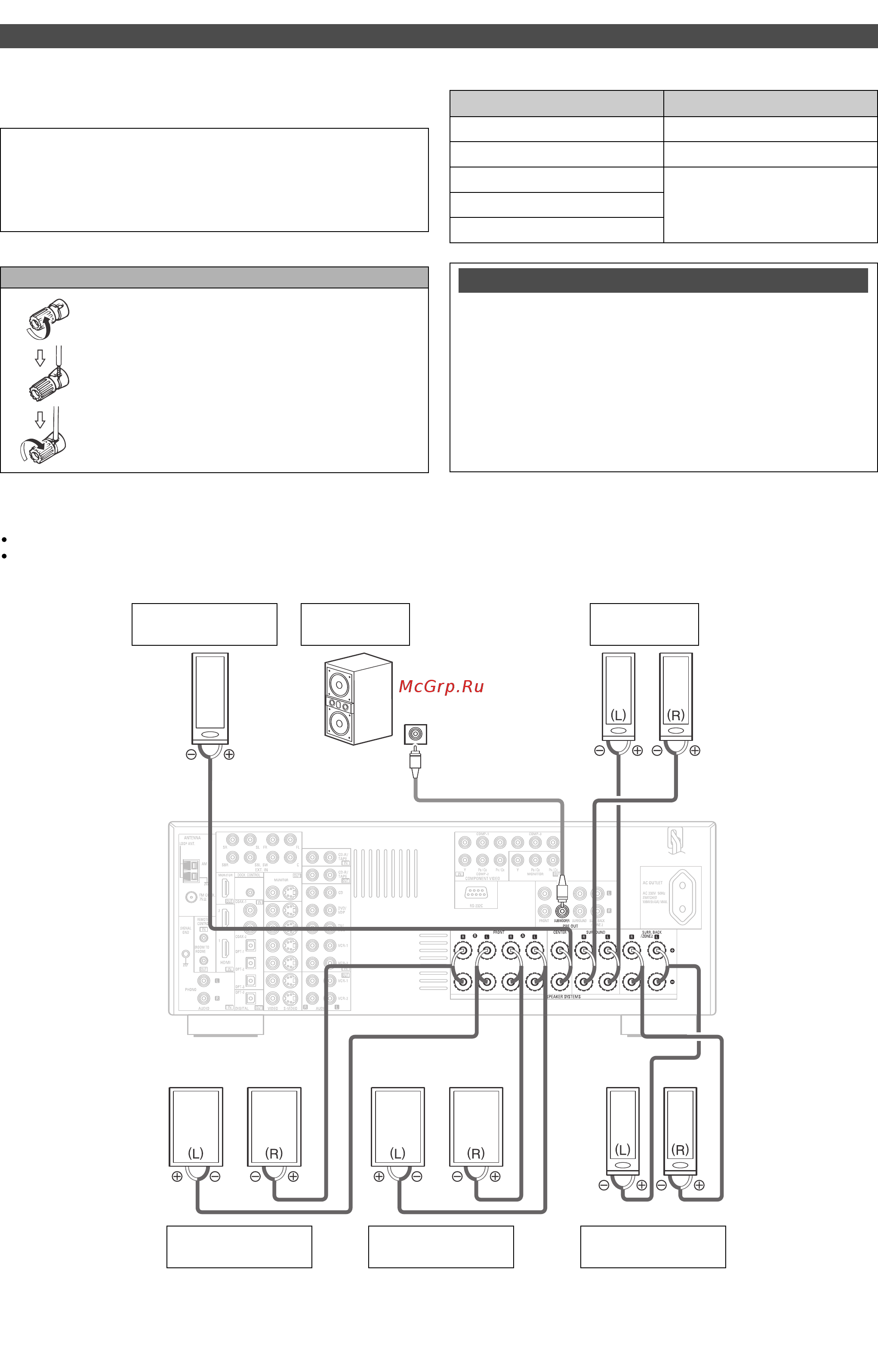 Denon AVR-2307 S [12/82] Подключение акустических систем
