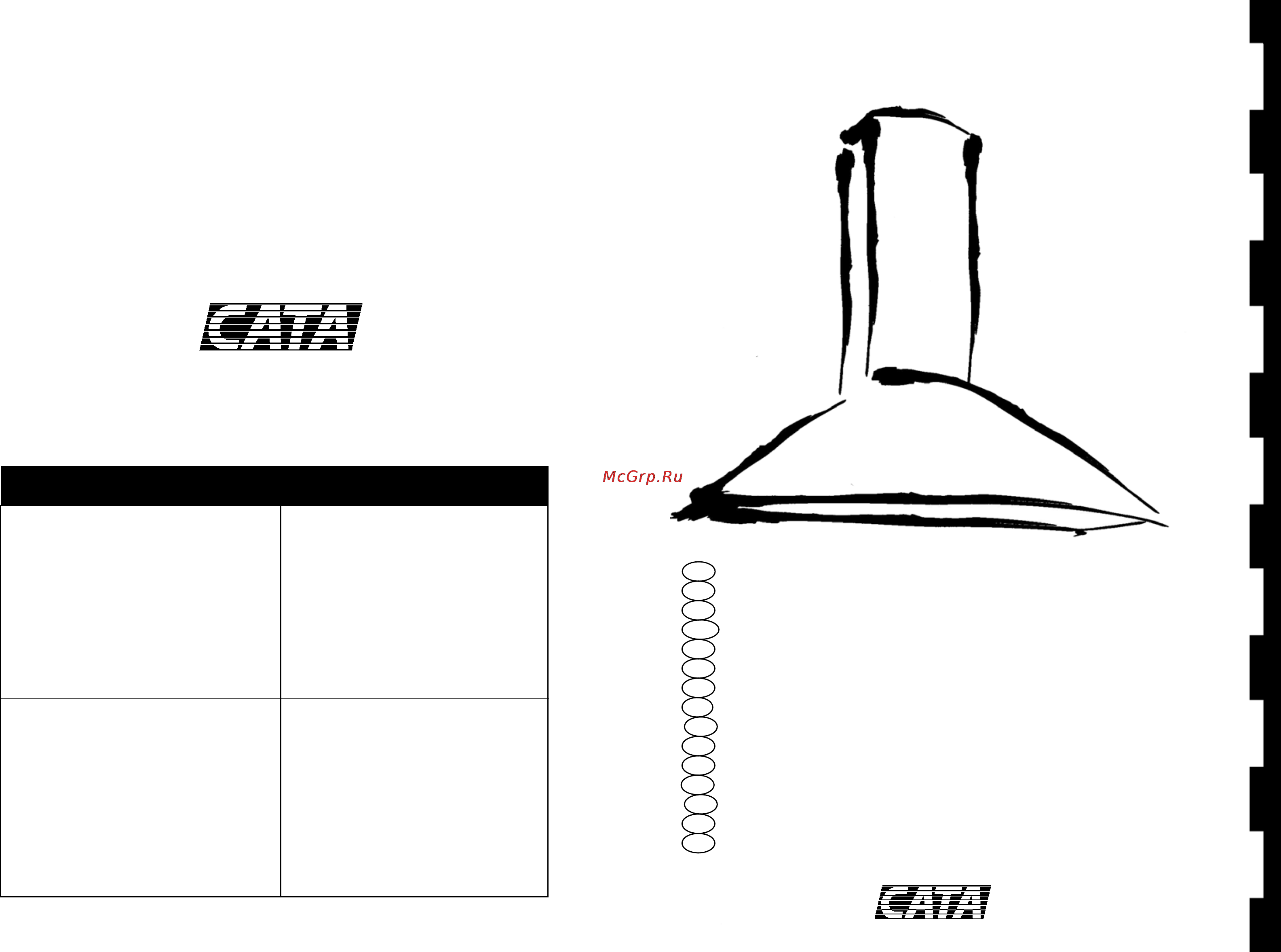 Cata Gamma 900 Glass Инструкция по эксплуатации онлайн