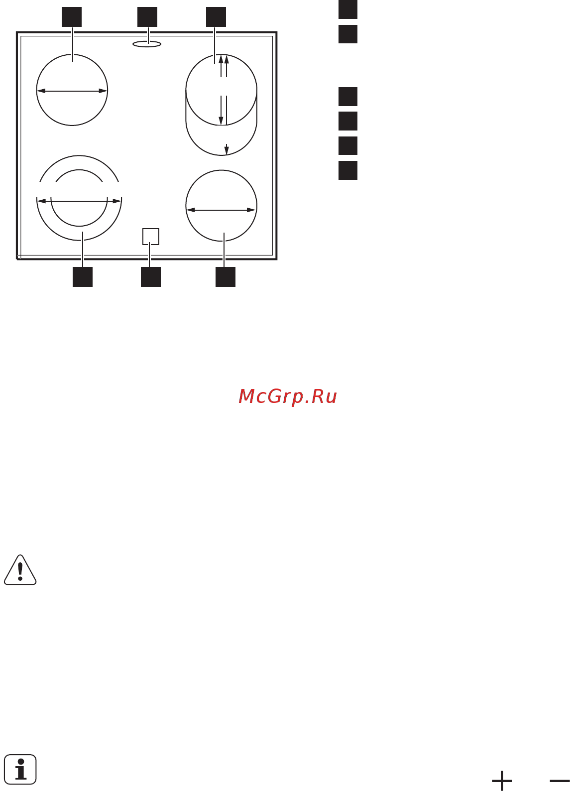 Electrolux EKC954301X Нержавеющая сталь [9/36] Функциональные элементы варочной панели