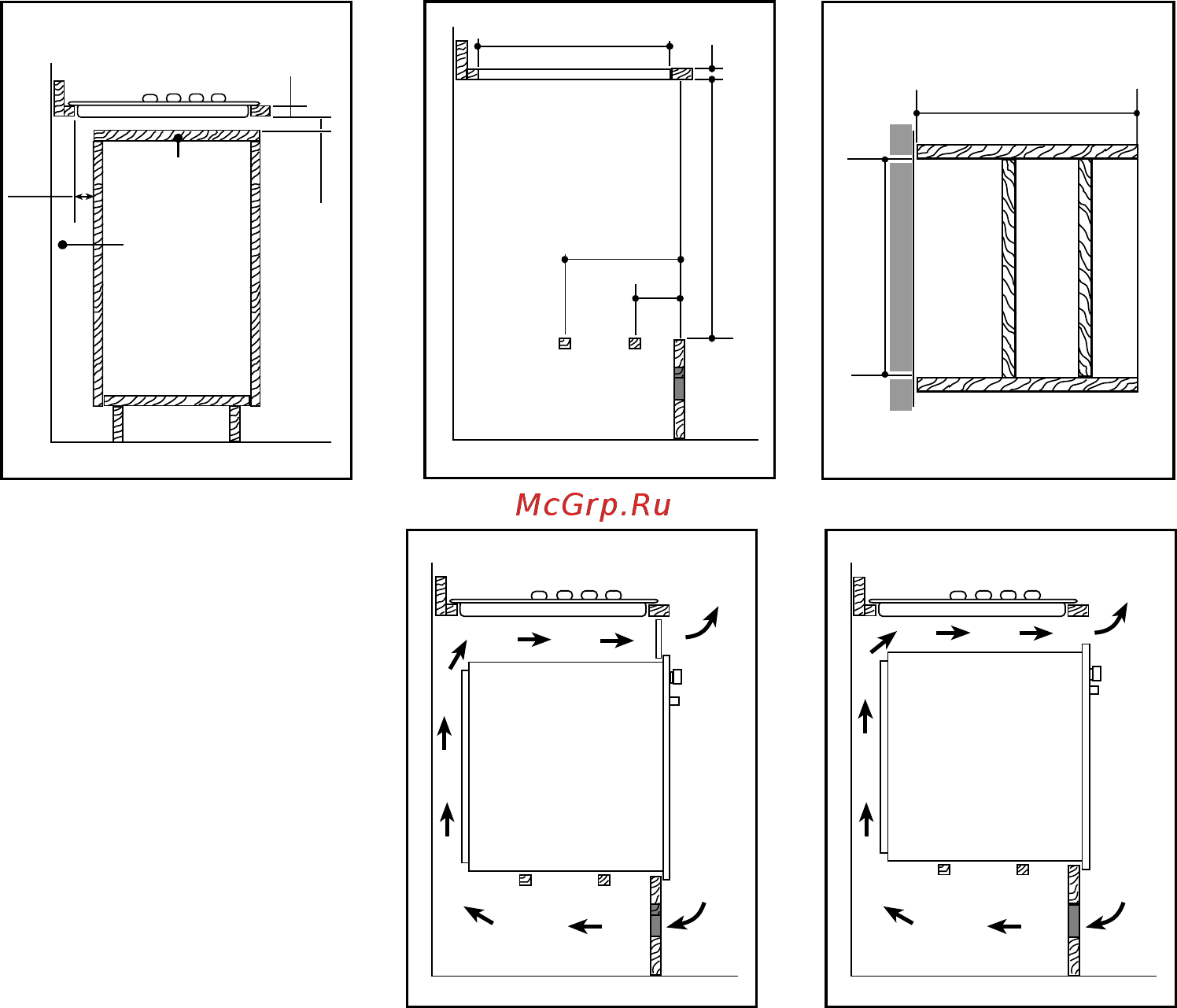 Zanussi ZGG 643 ICN [20/20] Варианты встраивания