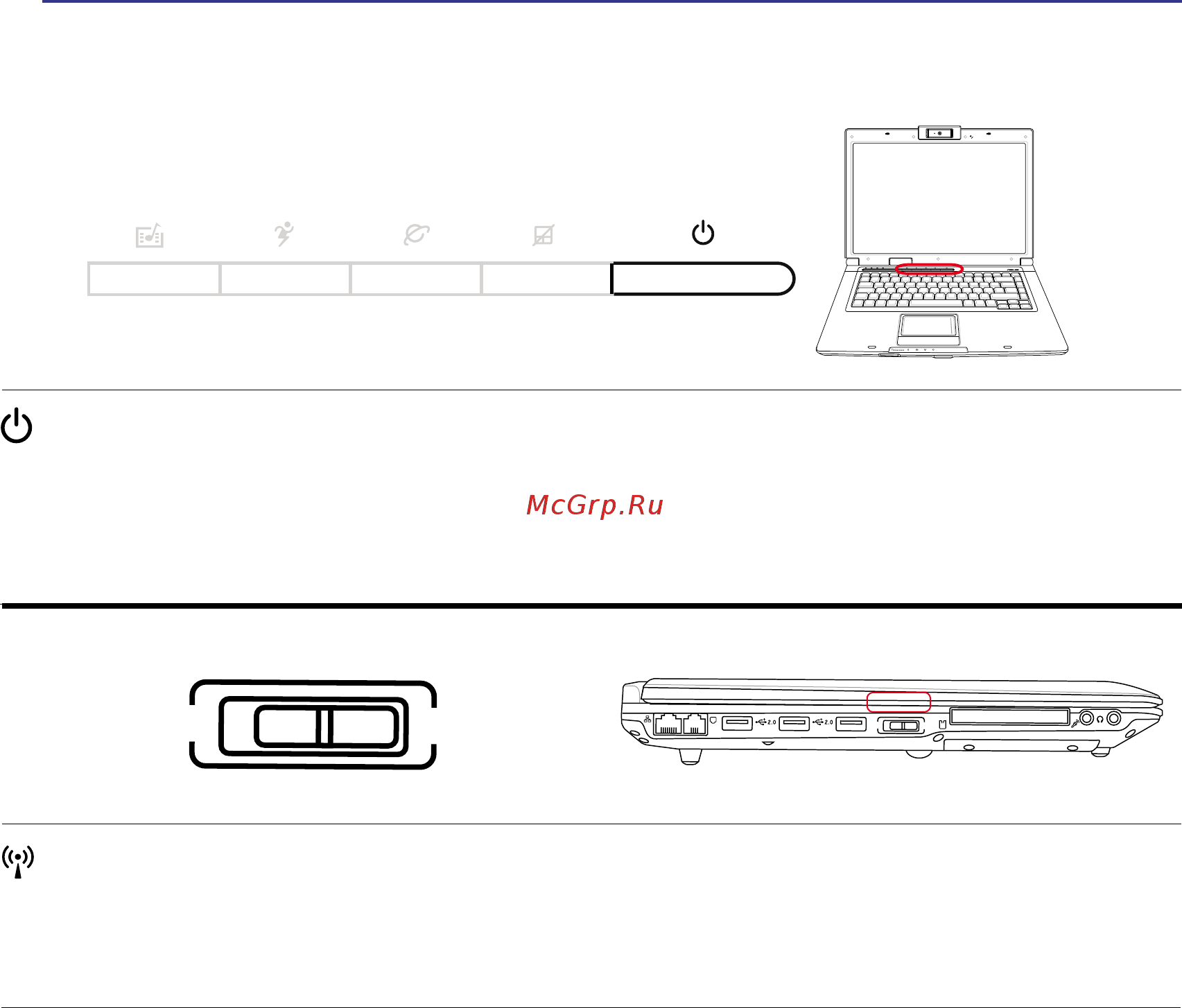 Asus F5RL T5550/160 [31/70] Кнопки и индикаторы состояния