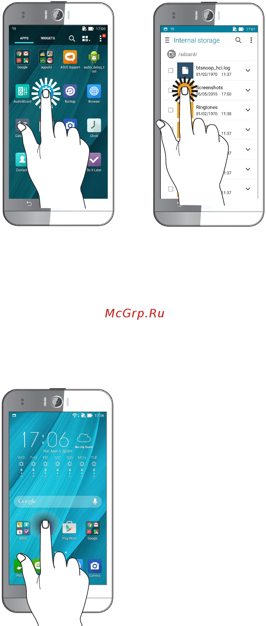 Asus Zenfone 2 Selfie ZD551KL-6J129RU Silver [20/157] Использование сенсорного экрана