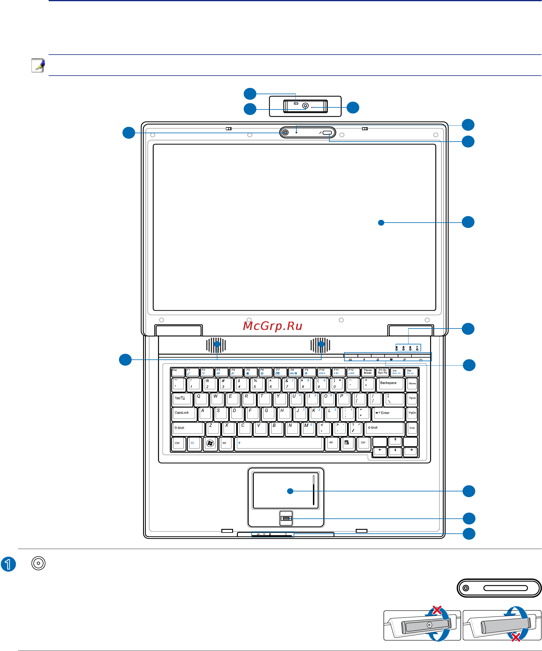Asus F3Sv T7500/200 [12/90] Верхняя сторона
