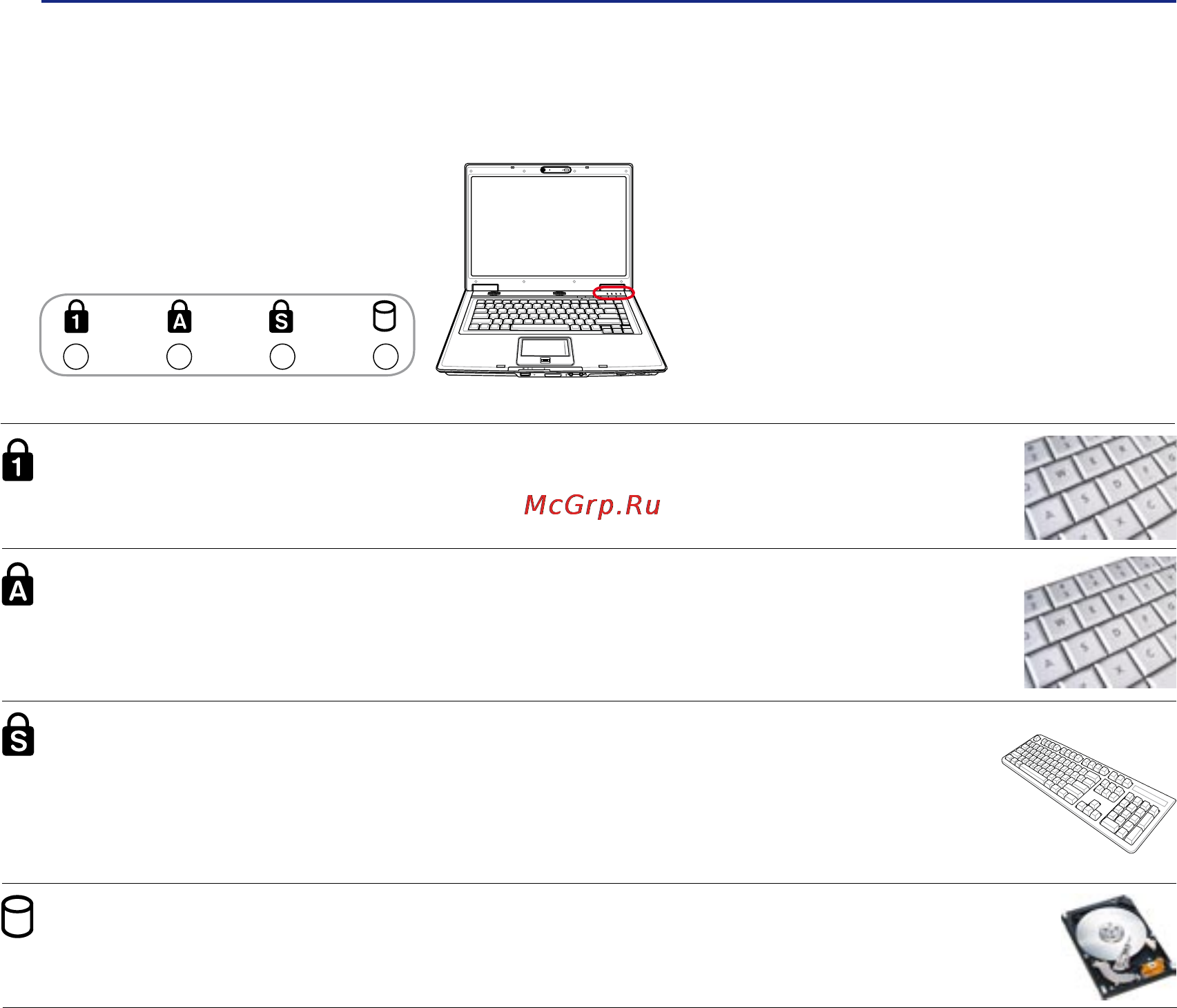 Asus F3Sv T7500/200 [34/90] Индикаторы состояния продолжение