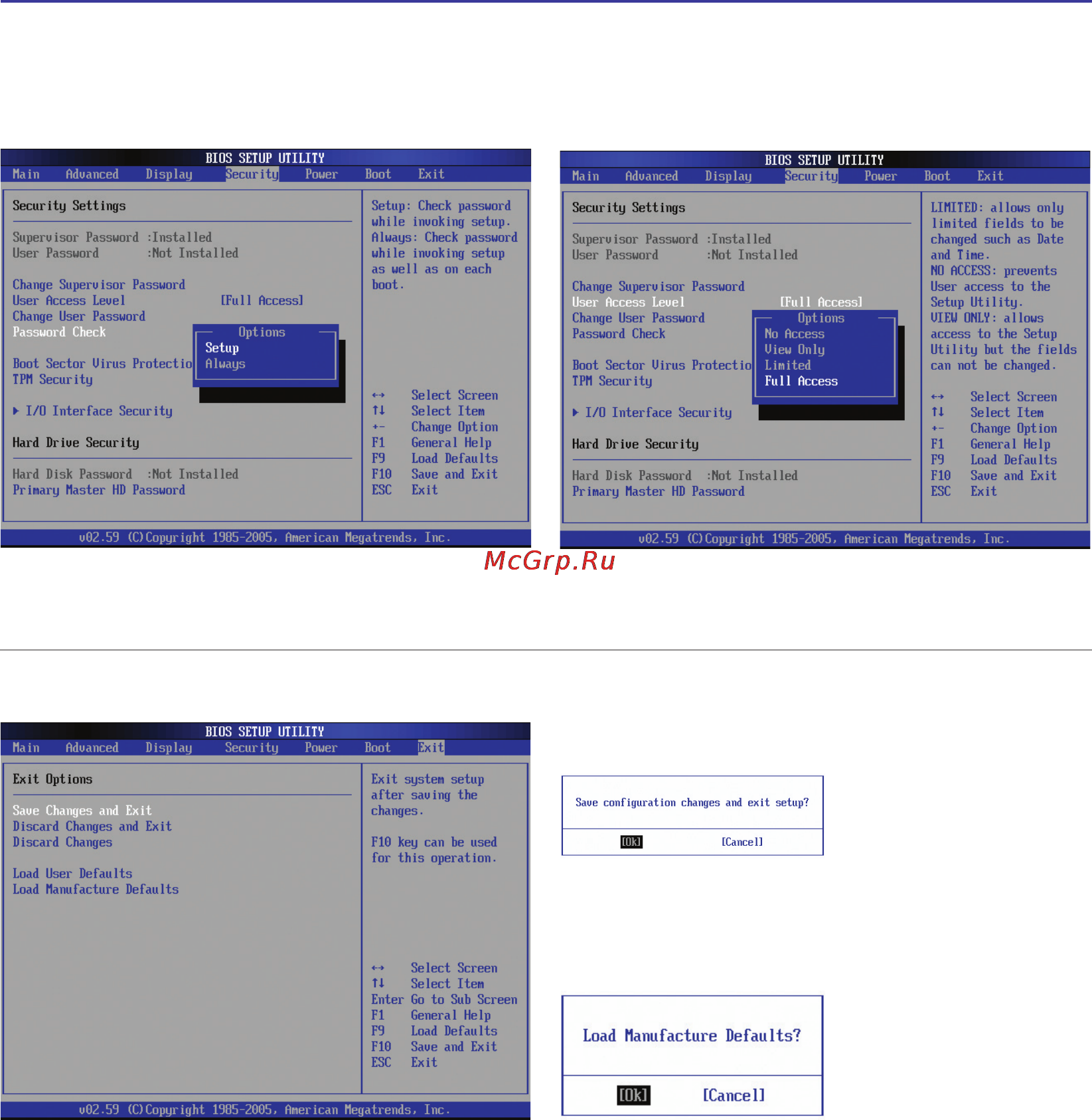 Asus W7S T7300 [58/82] Параметры bios прод