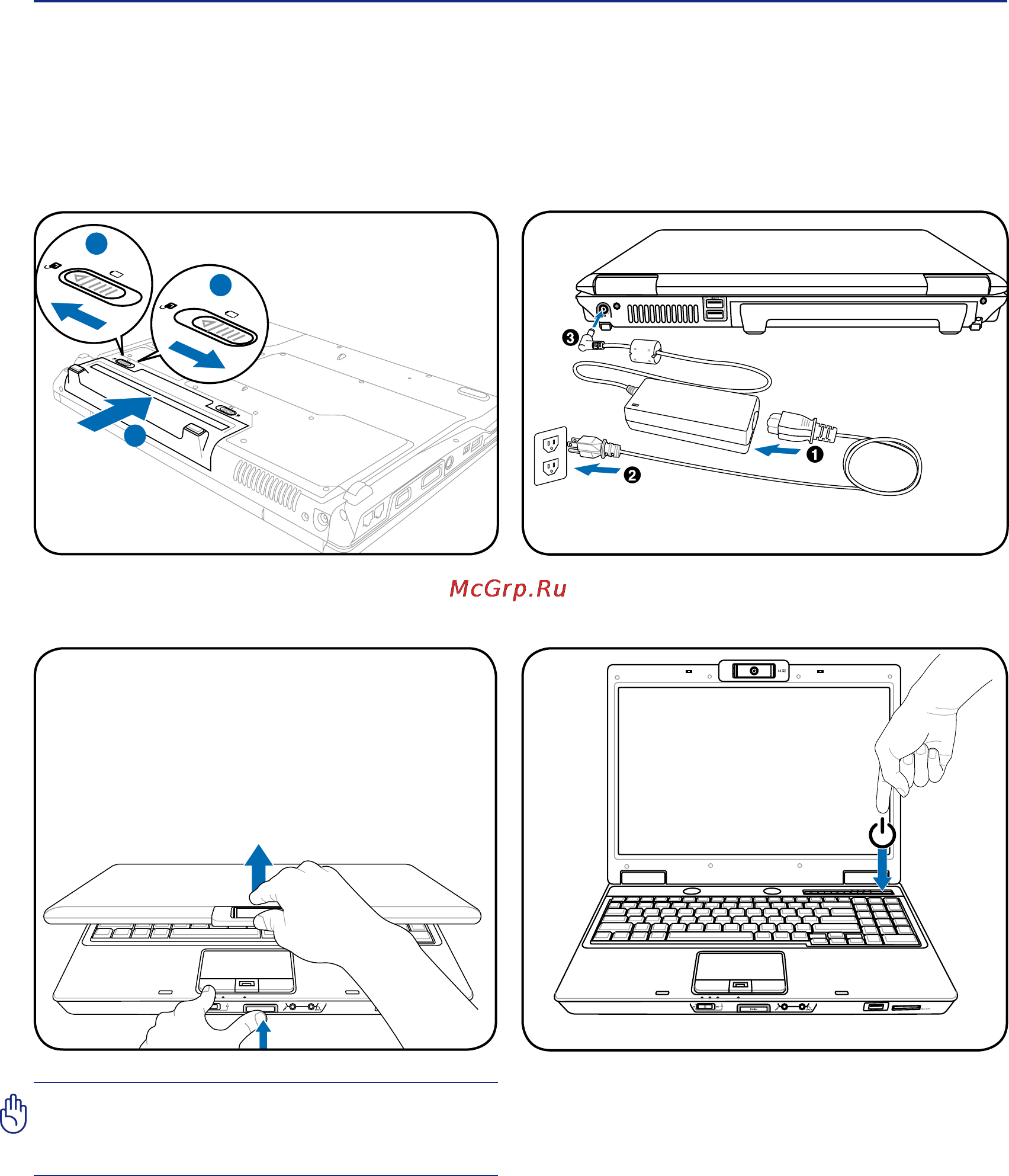 Asus M51Vr P8400 [9/88] Подготовка портативного компьютера