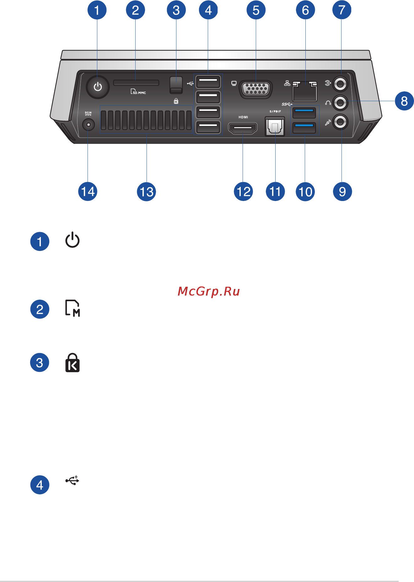 Asus VivoPC VM40B-S081M 90MS0011-M01440 [10/42] Задняя панель
