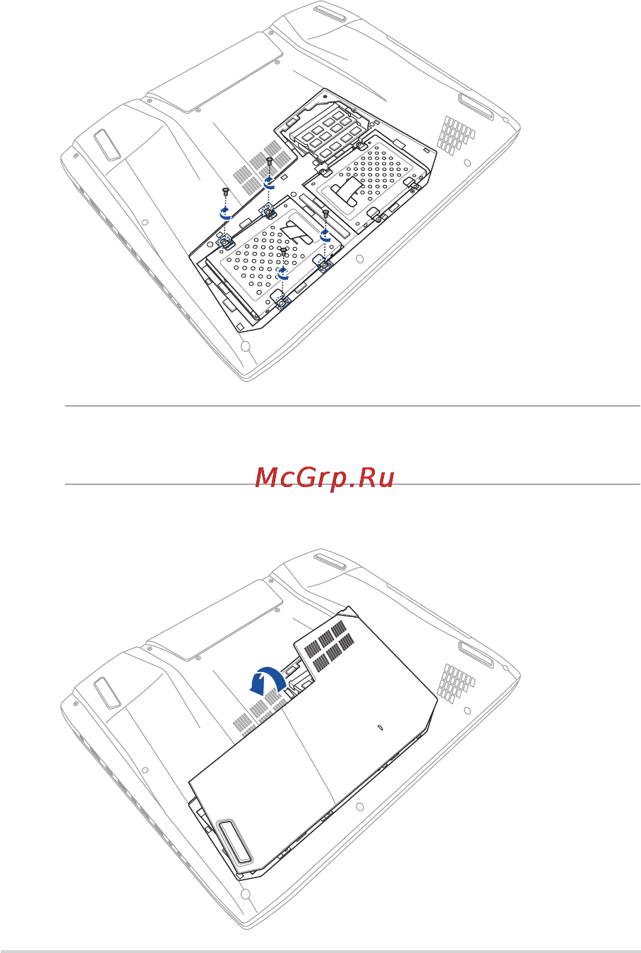 Asus G751JM-T7080H [100/138] N закрепите корзину с помощью винтов открученных ранее