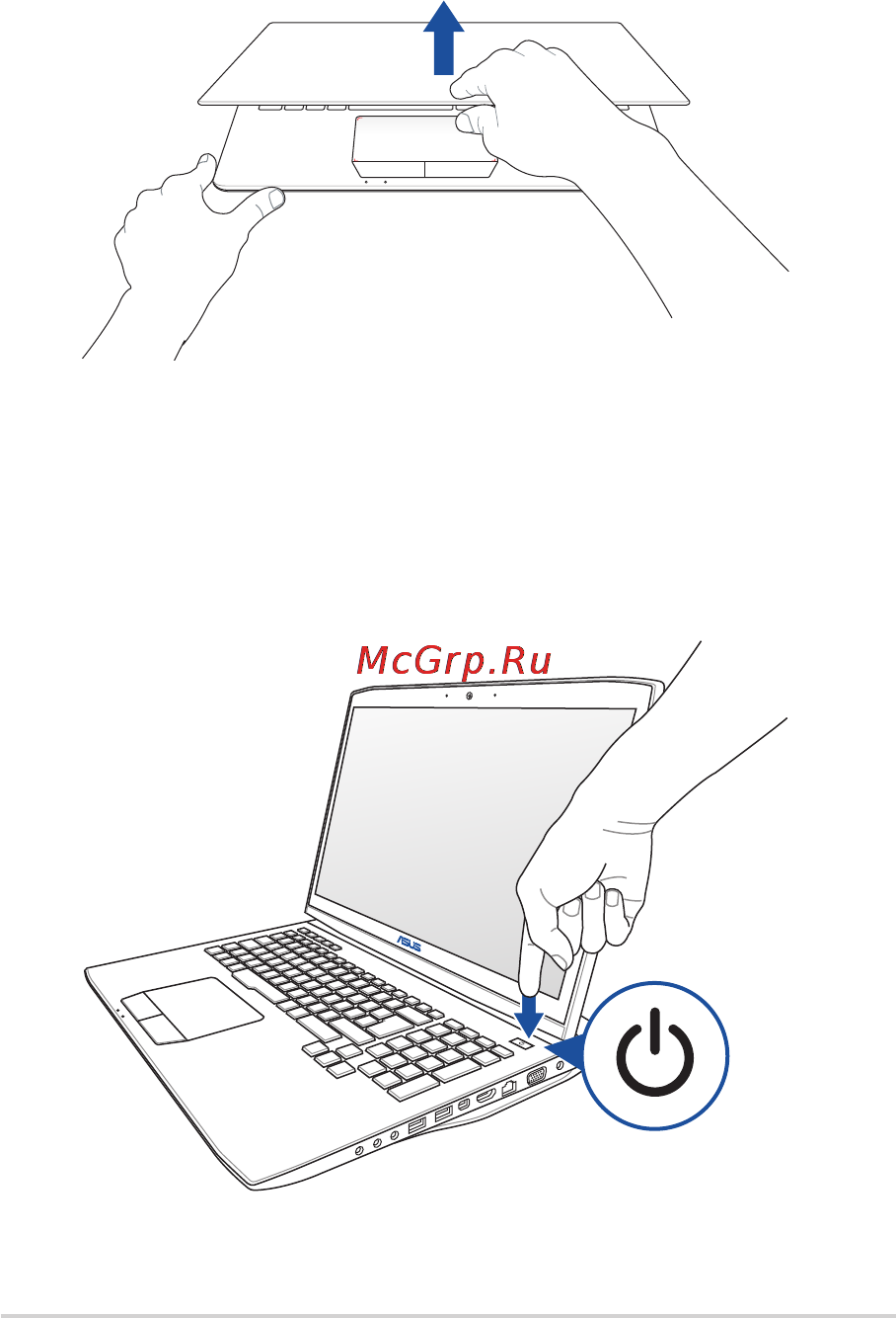 Asus G751JM-T7080H [32/138] Откройте крышку