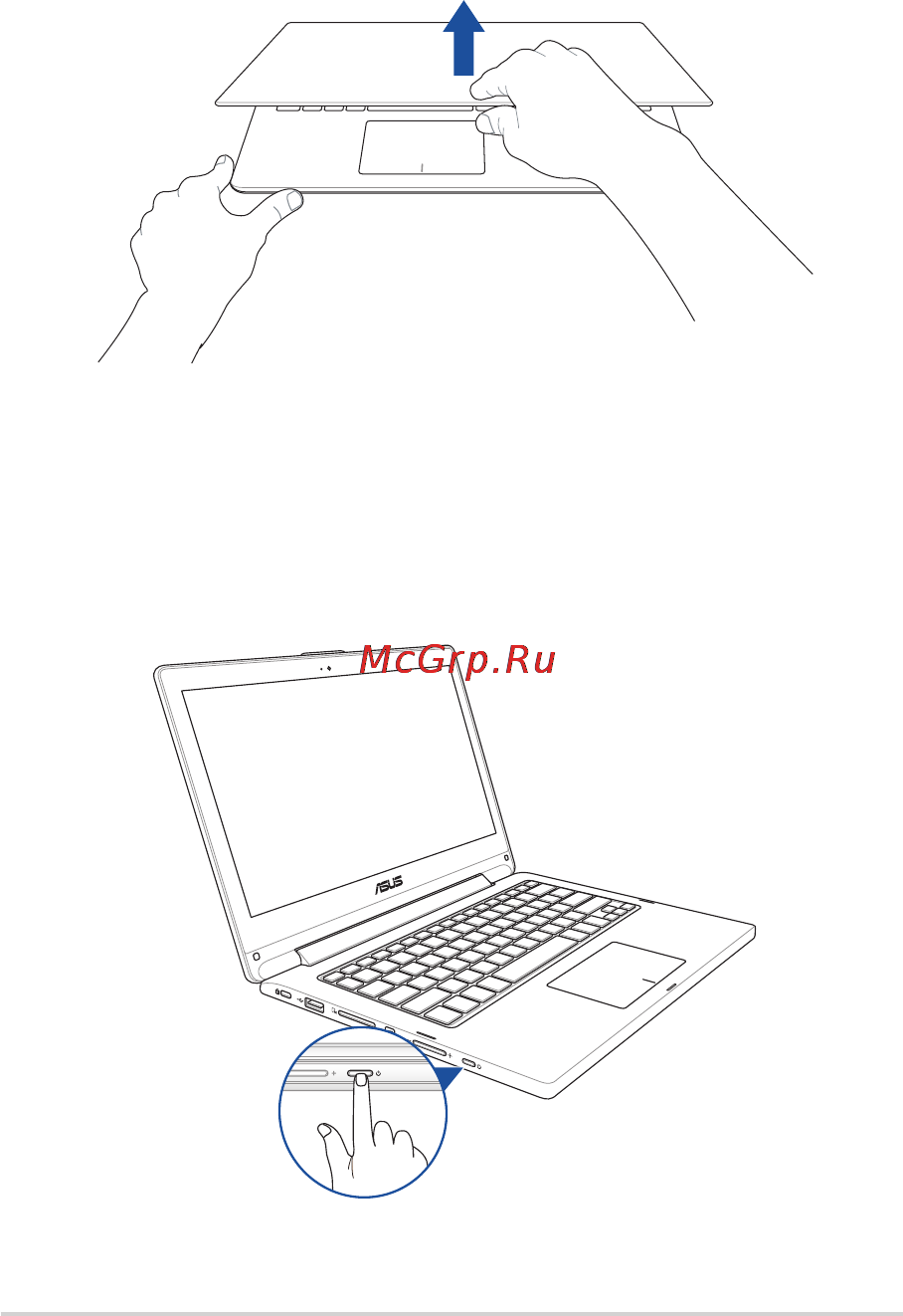 Asus TP300LJ-C4054H [28/122] Откройте крышку