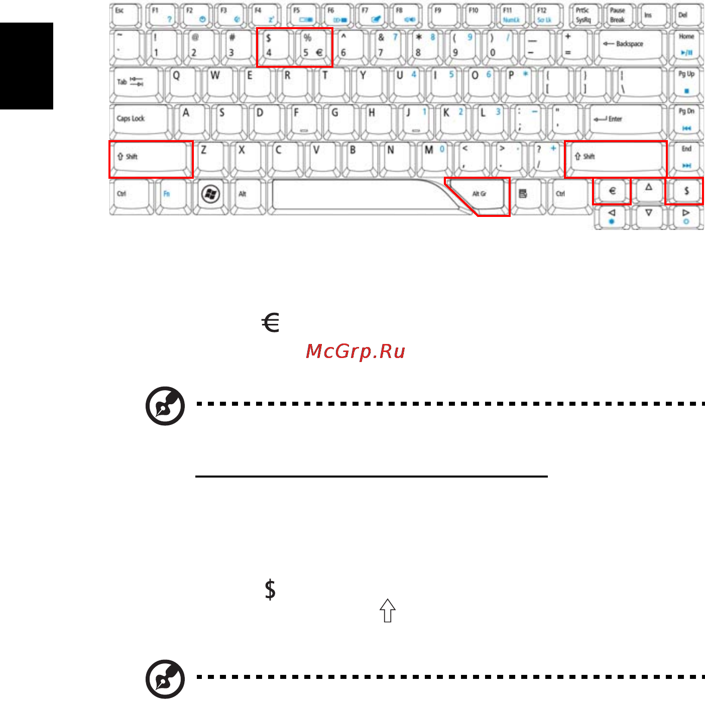 Acer Aspire 5720G-101G16 [60/125] Специальная клавиша