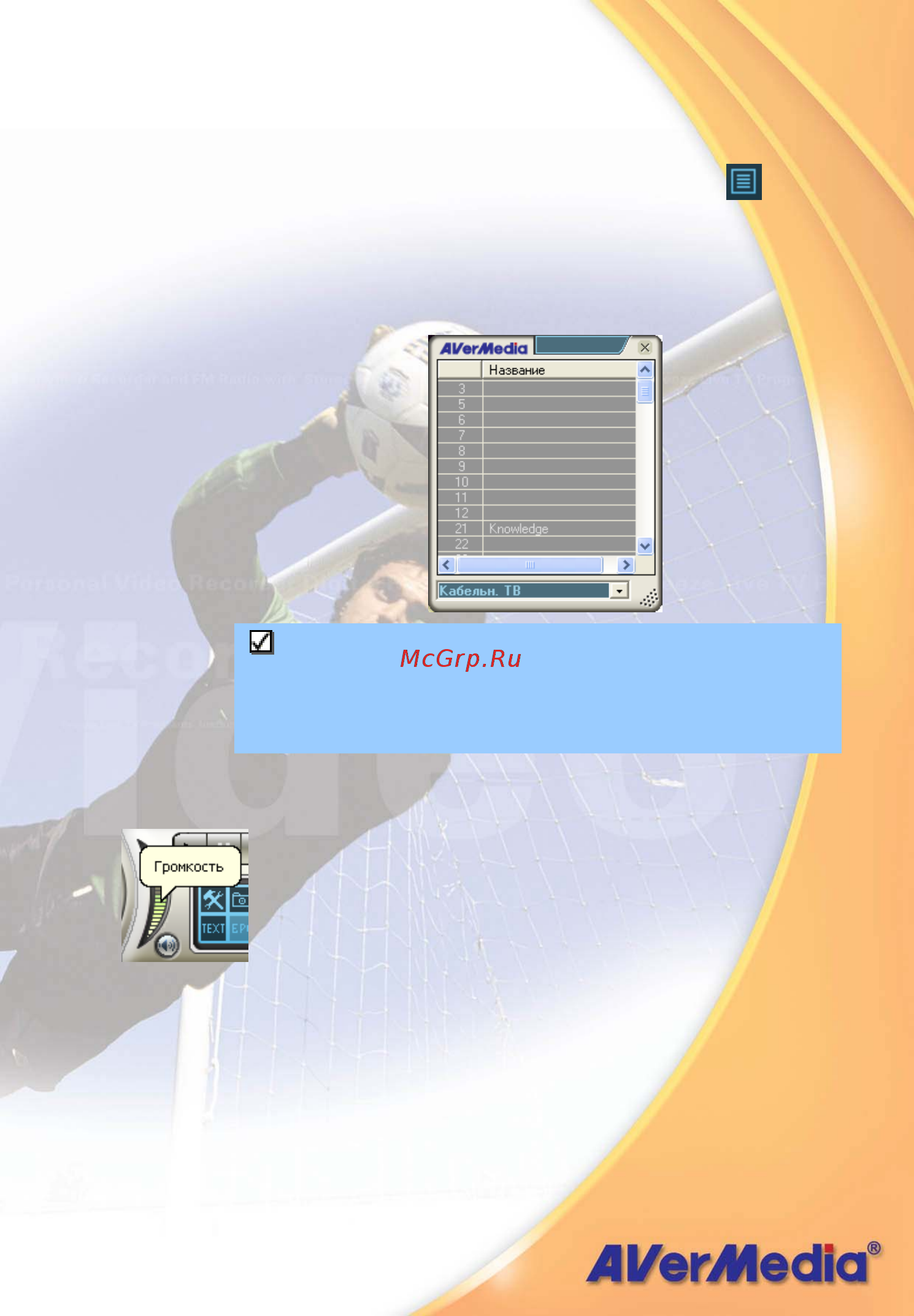 Aver Media TV Hybrid+FM Vola [26/77] Управление громкостью