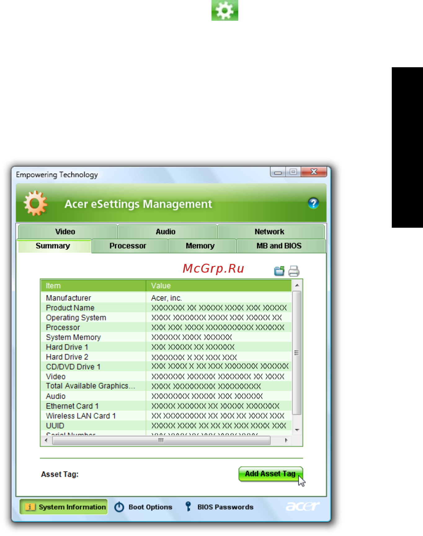 Acer AS5920G-603G25Mi [37/123] Windows mobility center