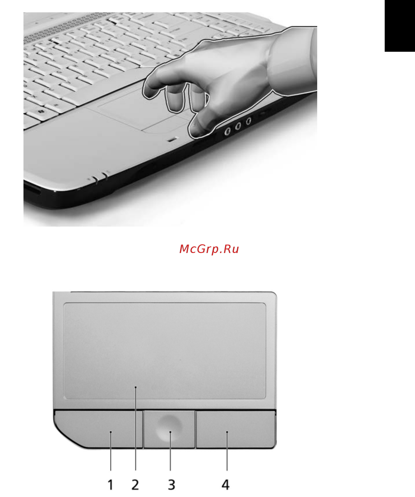Acer AS5920G-603G25Mi [53/123] Основы использования сенсорной панели