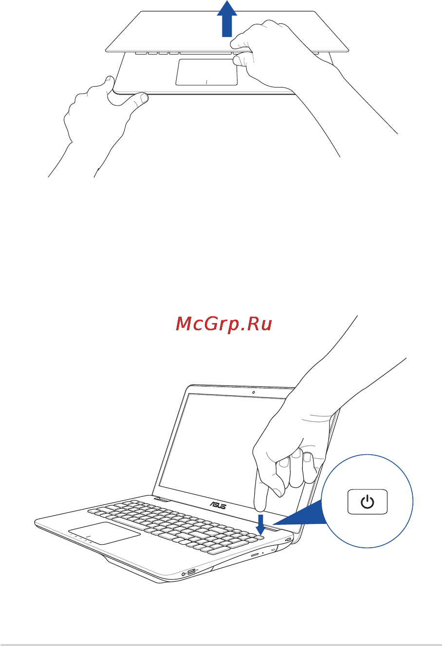 Asus G551JM-CN234H [30/140] Откройте крышку