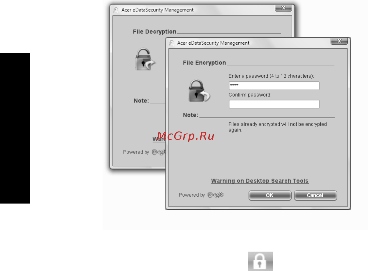 Acer AS5520G-402G16Mi [32/125] Acer elock management