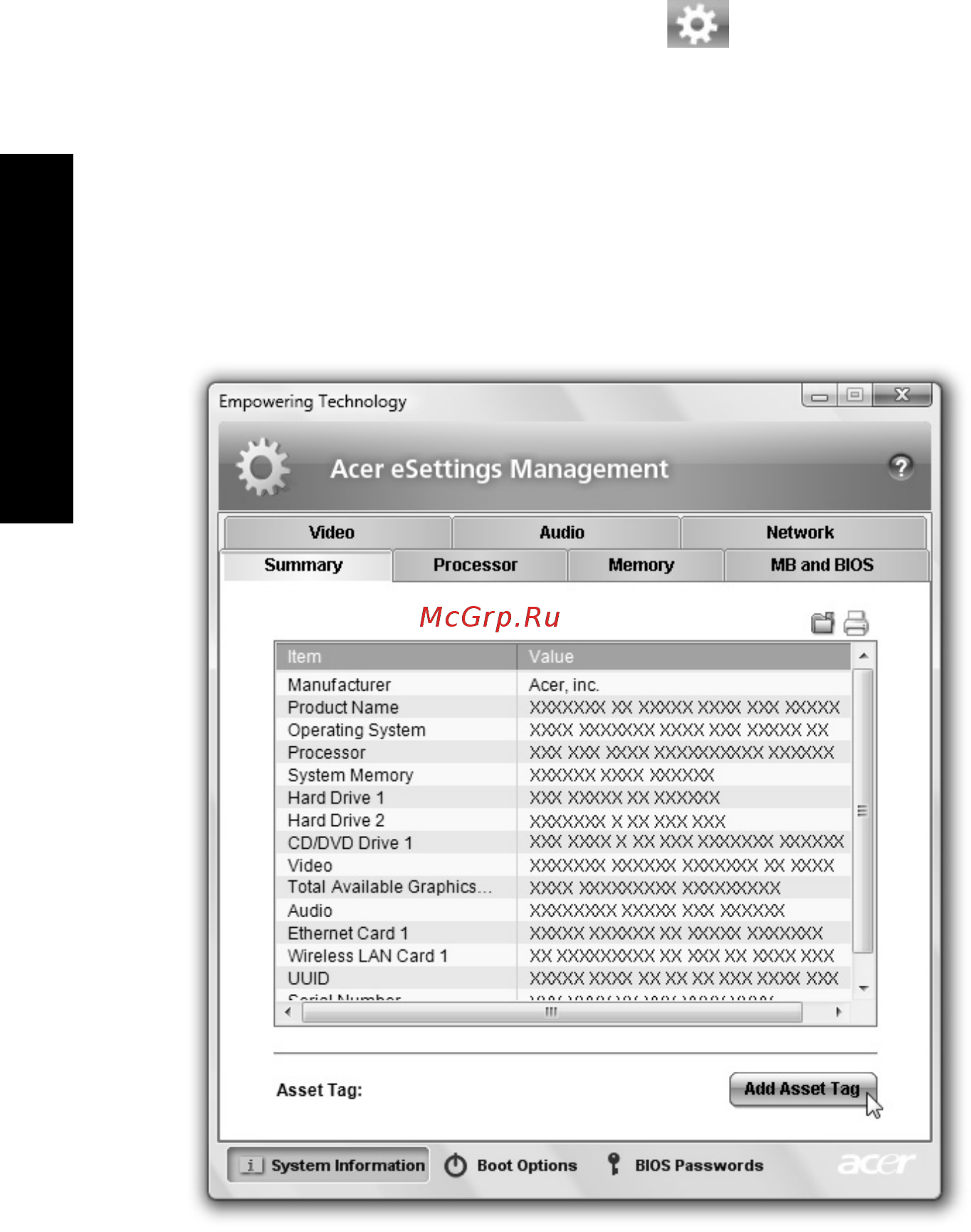 Acer AS5520G-402G16Mi [36/125] Acer esettings management