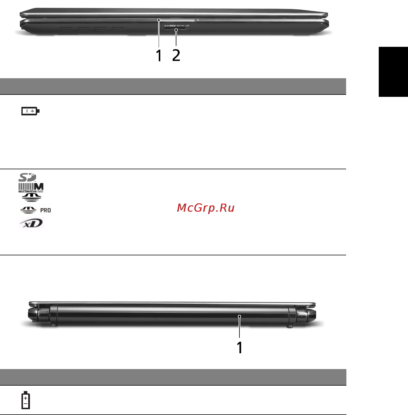 Acer AS4810TG-734G32Mi [7/13] Вид спереди с закрытой крышкой