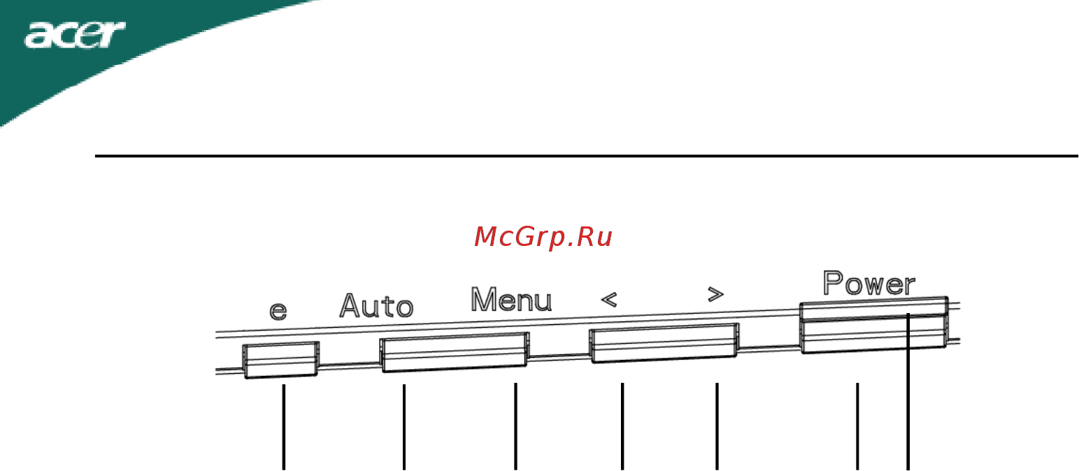 Acer P223WBBDR [14/21] Элементы управления для пользователя
