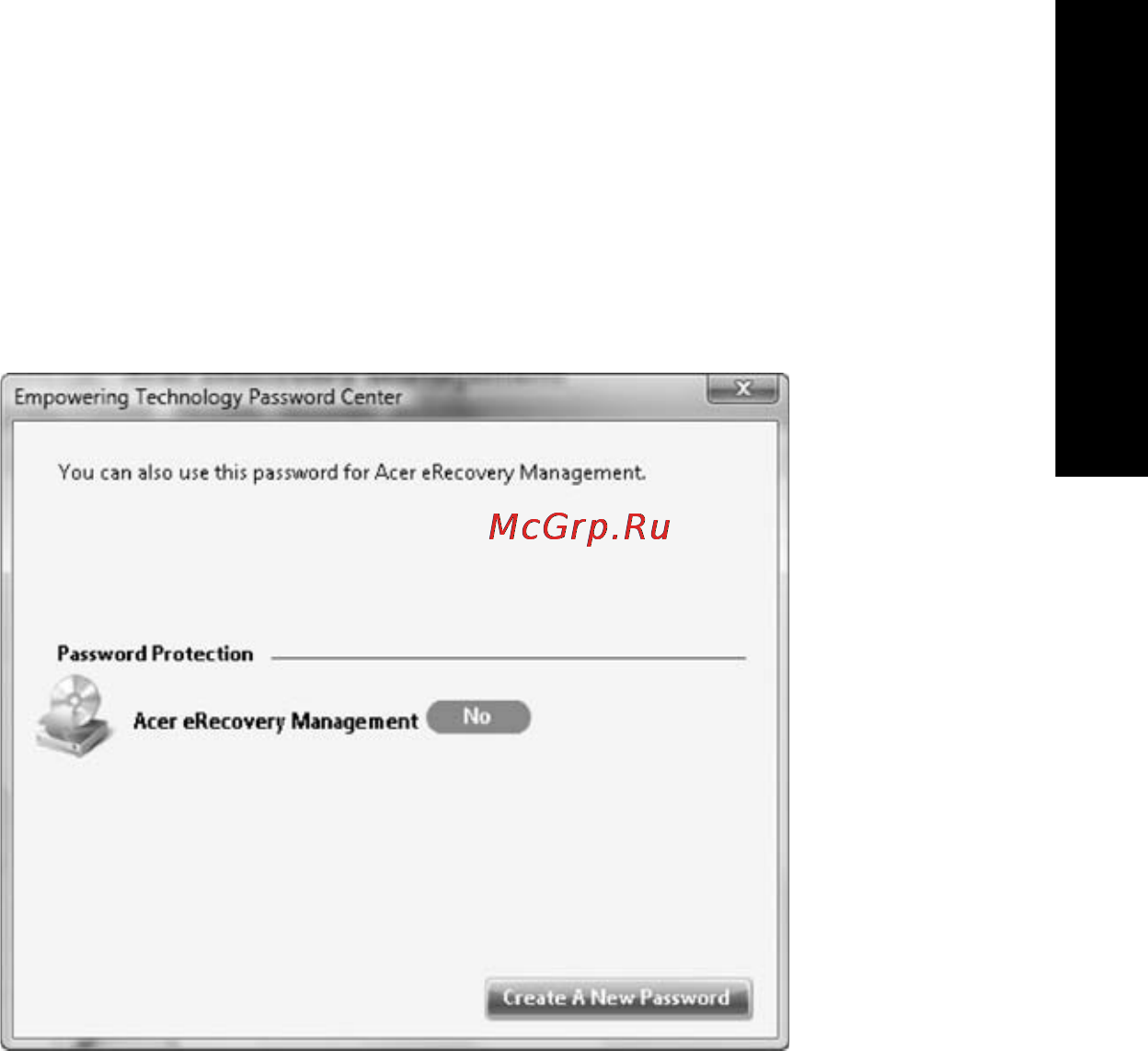 Acer AS7530G-703G25Mi [39/118] Пароль для empowering technology