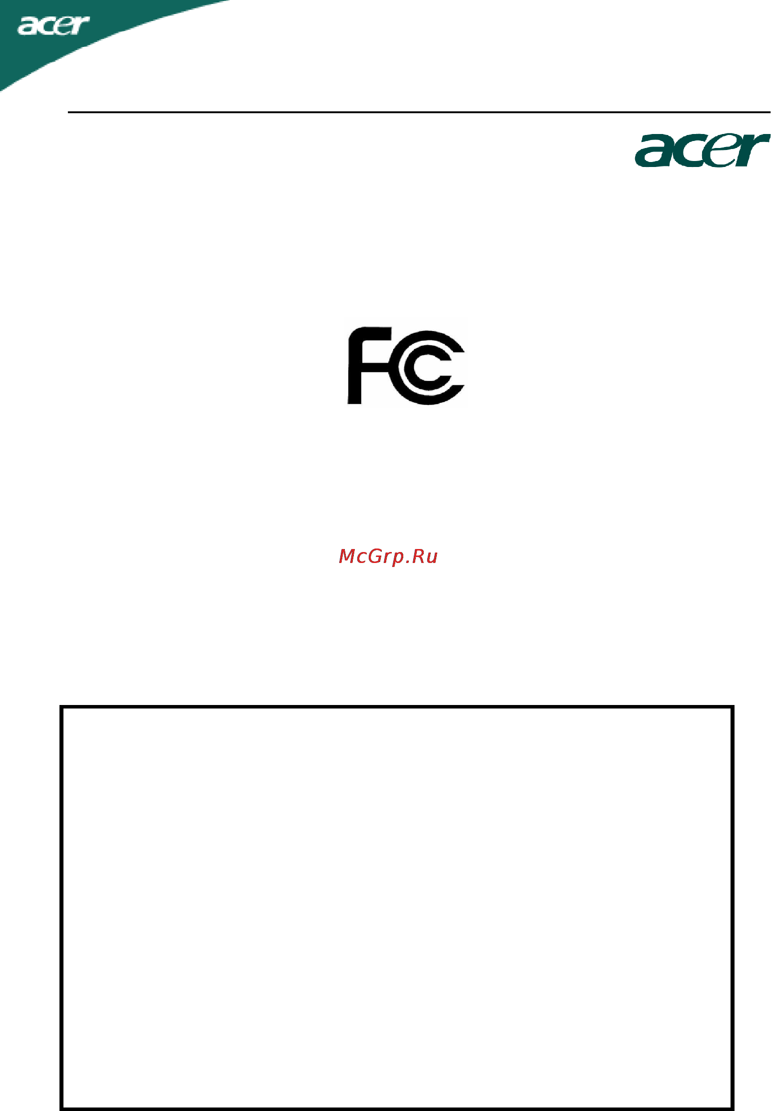 Acer X233HB [24/26] Federal communications commission declaration of conformity