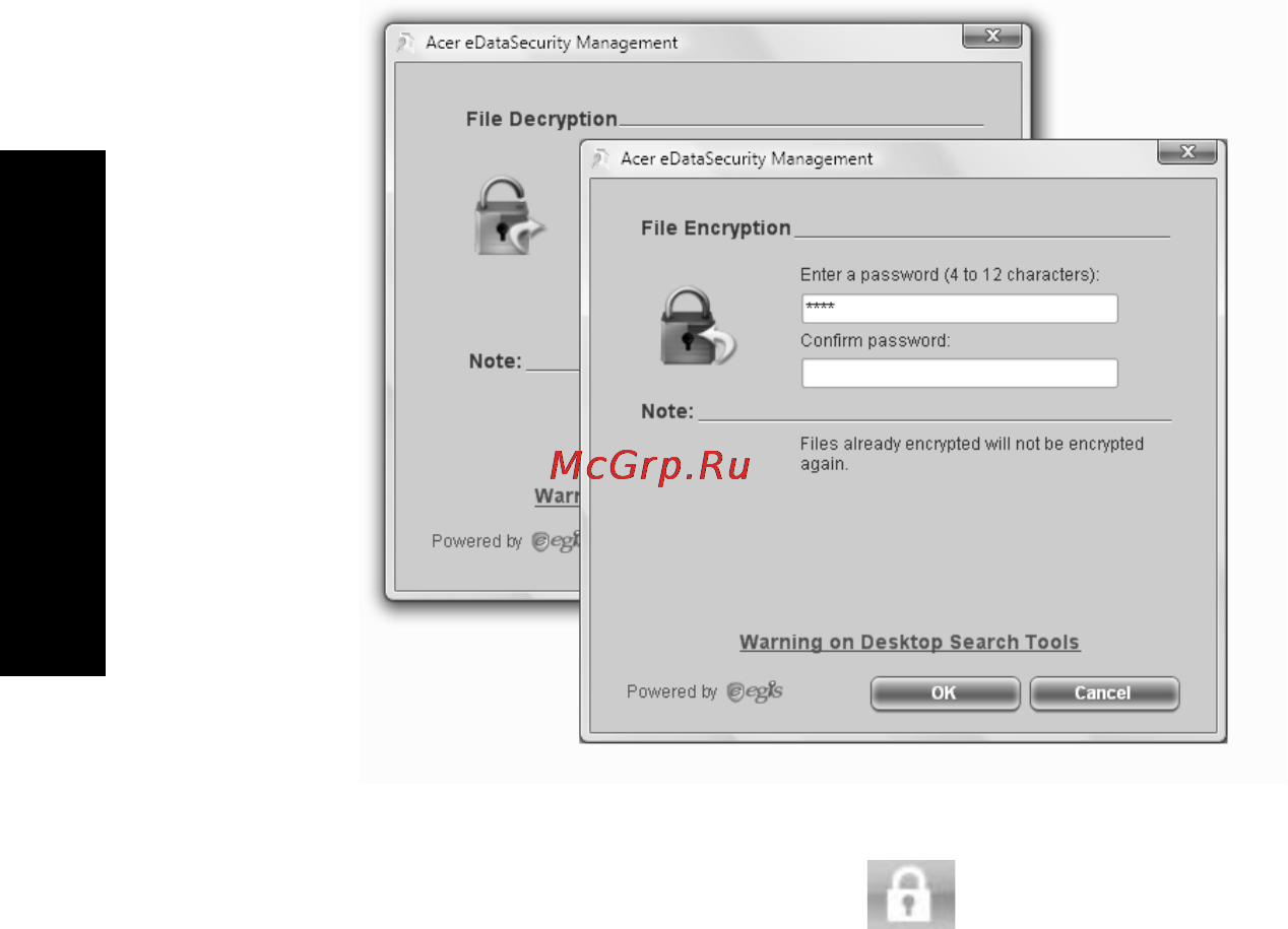 Acer AS4720Z-3A2G16.49 [32/122] Acer elock management для определенных моделей
