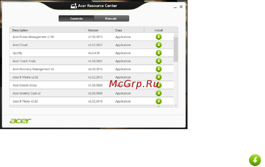 Acer Veriton Z4810G DQ.VKQER.019 [15/77] Если вы выполняете переустановку при помощи резервной копии драйверов и приложений записанной на dvd диске или usb накопителе выполните следующие действия