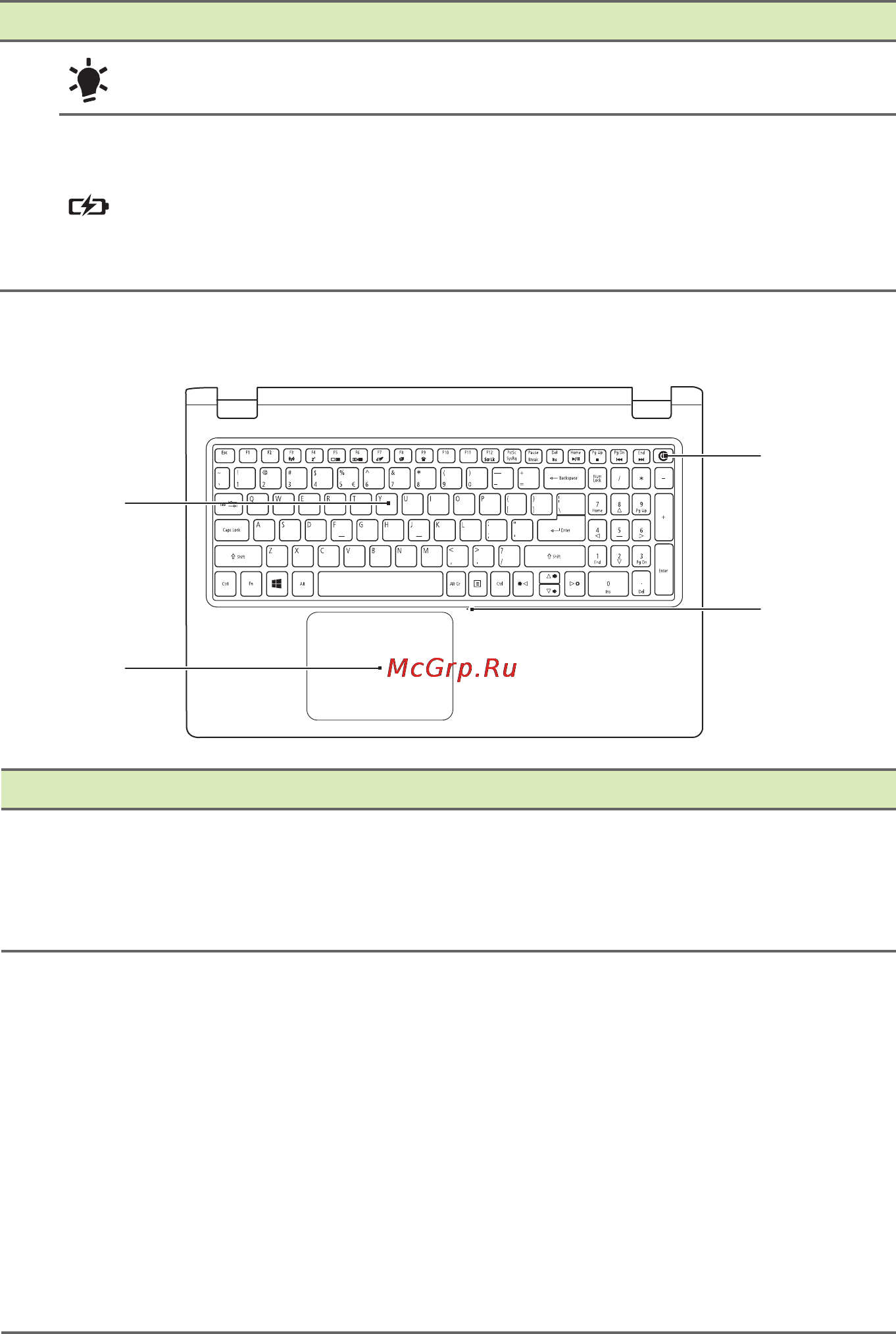 Acer Aspire V3-574G-570W NX.G1TER.005 [10/99] Вид клавиатуры