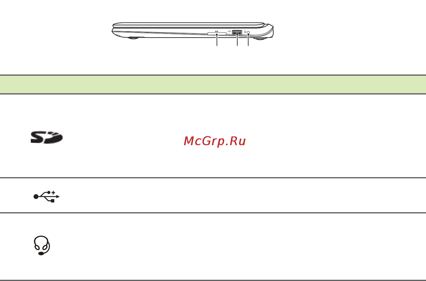 Acer Aspire ES1-331-P3K1 NX.G12ER.001 [12/95] Вид справа