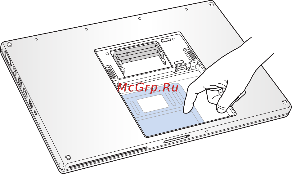 Apple MacBookPro 15\'\' MB133RS/A [38/78] Дотроньтесь до металлической поверхности внутри компьютера чтобы удалить статический заряд электричества с вашего тела