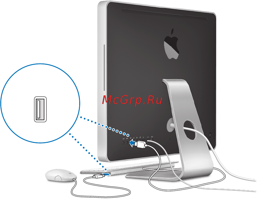 Apple iMac 24'' MB419RS/A [12/73] Шаг 3 подсоедините клавиатуру и мышь