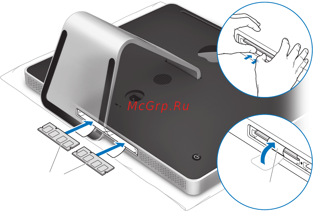 Apple iMac MB419RS/A + планшет WACOM [36/73] Загните скобы в отсек памяти