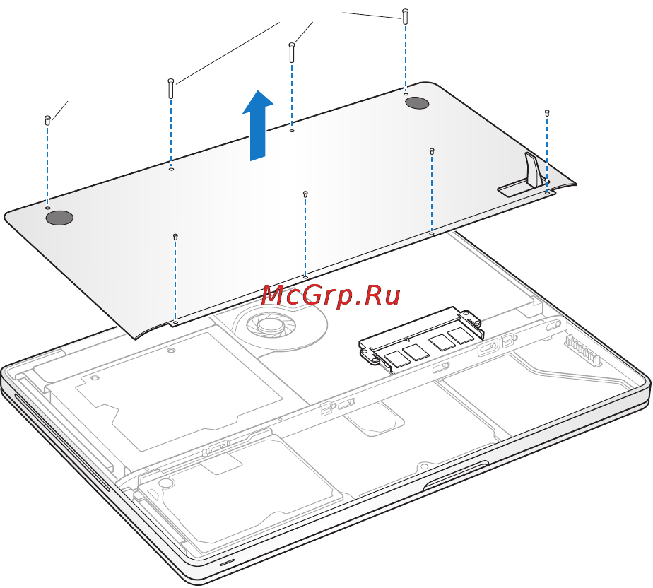 Apple MB543RS/A [43/84] Важно поскольку винты имеют различную длину запомните местоположение для винтов каждой длины для правильной установки их на место отложите их в безопасное место