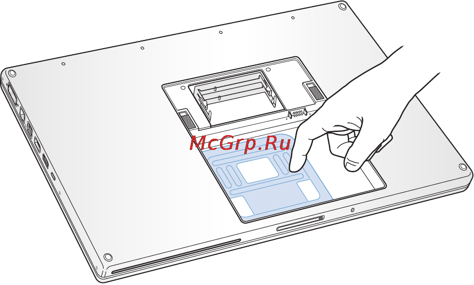 Apple MB766RS/A [42/80] Дотроньтесь до металлической поверхности внутри компьютера чтобы удалить статический заряд электричества с вашего тела