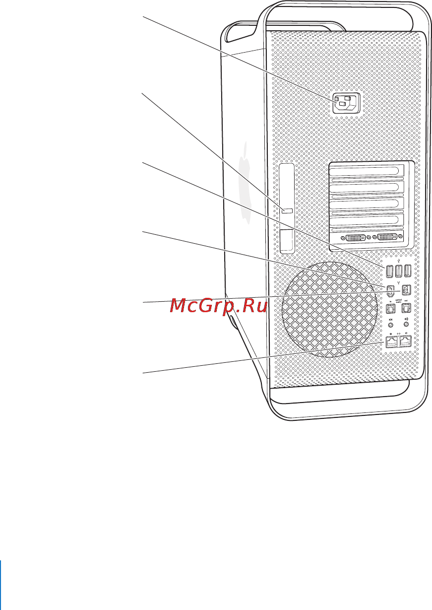 Apple Pro MA356 [22/100] Порты и разъемы на тыльной стороне mac pro